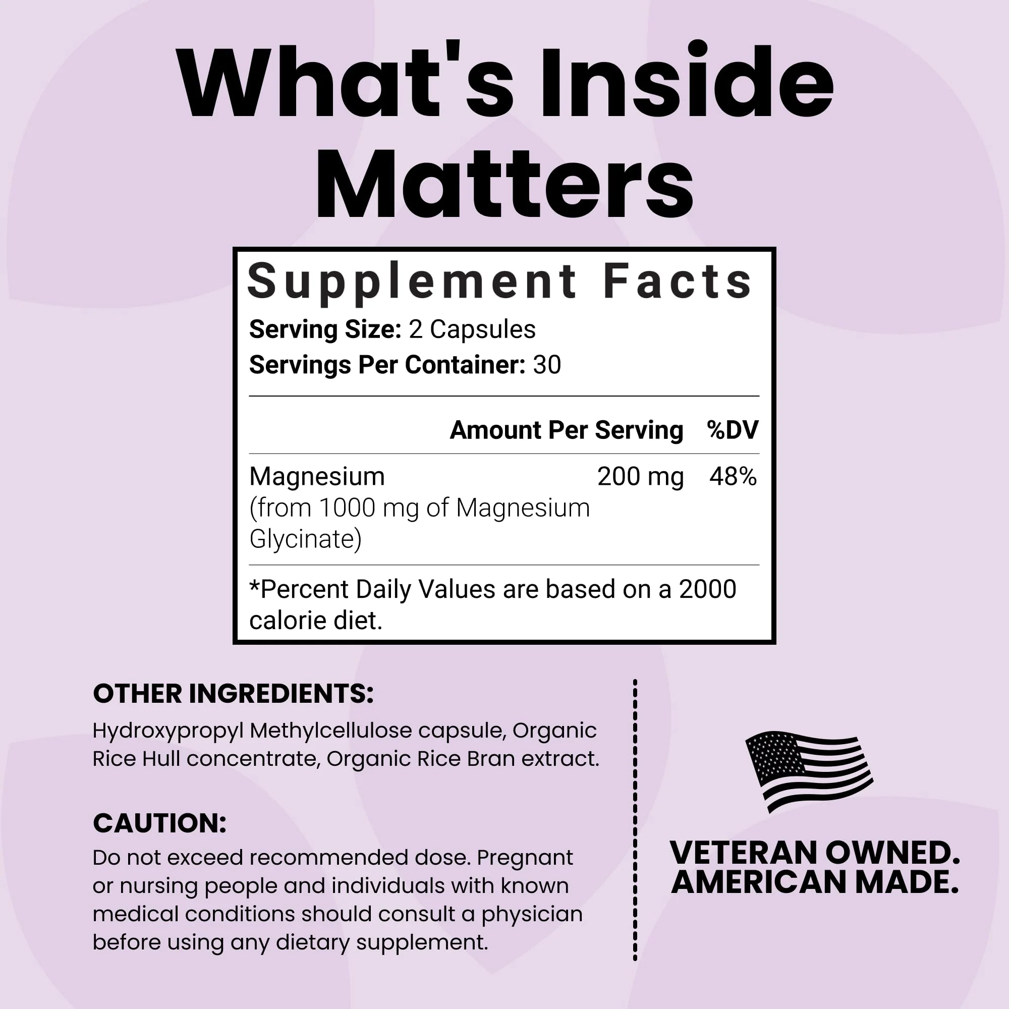 Luma Nutrition Magnesium Glycinate 1000mg - Support Stress, Sleep, Nerve & Muscle Health - 500mg Pure Magnesium Supplement Capsules - Chelated for High Absorption - 60 Veggie Capsules - Image 6