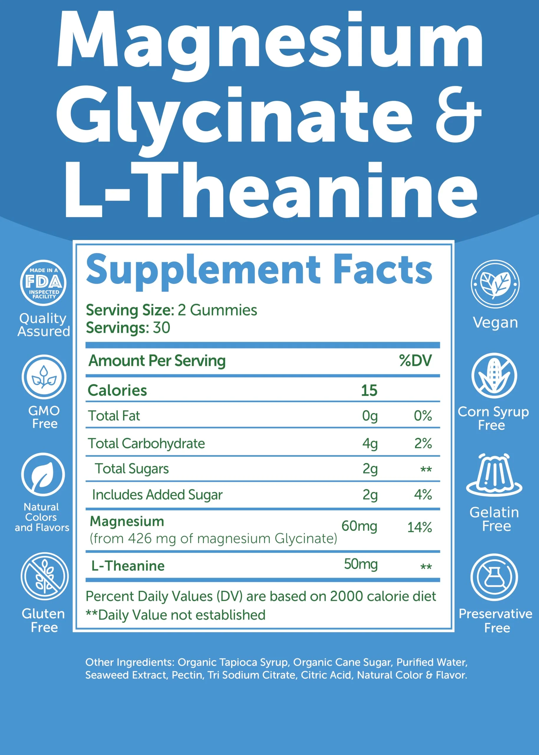 Lunakai USA Made Magnesium Glycinate Gummies 426mg with L-Theanine – Calm, Sleep, Stress Relief for Adults & Kids, Non-GMO, Vegan, 60ct - Image 5