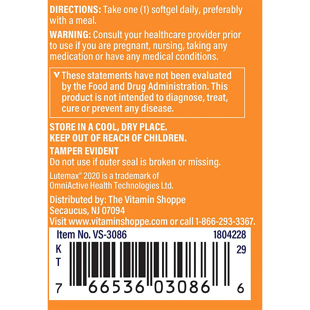 Lutein 120 Softgels by The Vitamin Shoppe - Image 4