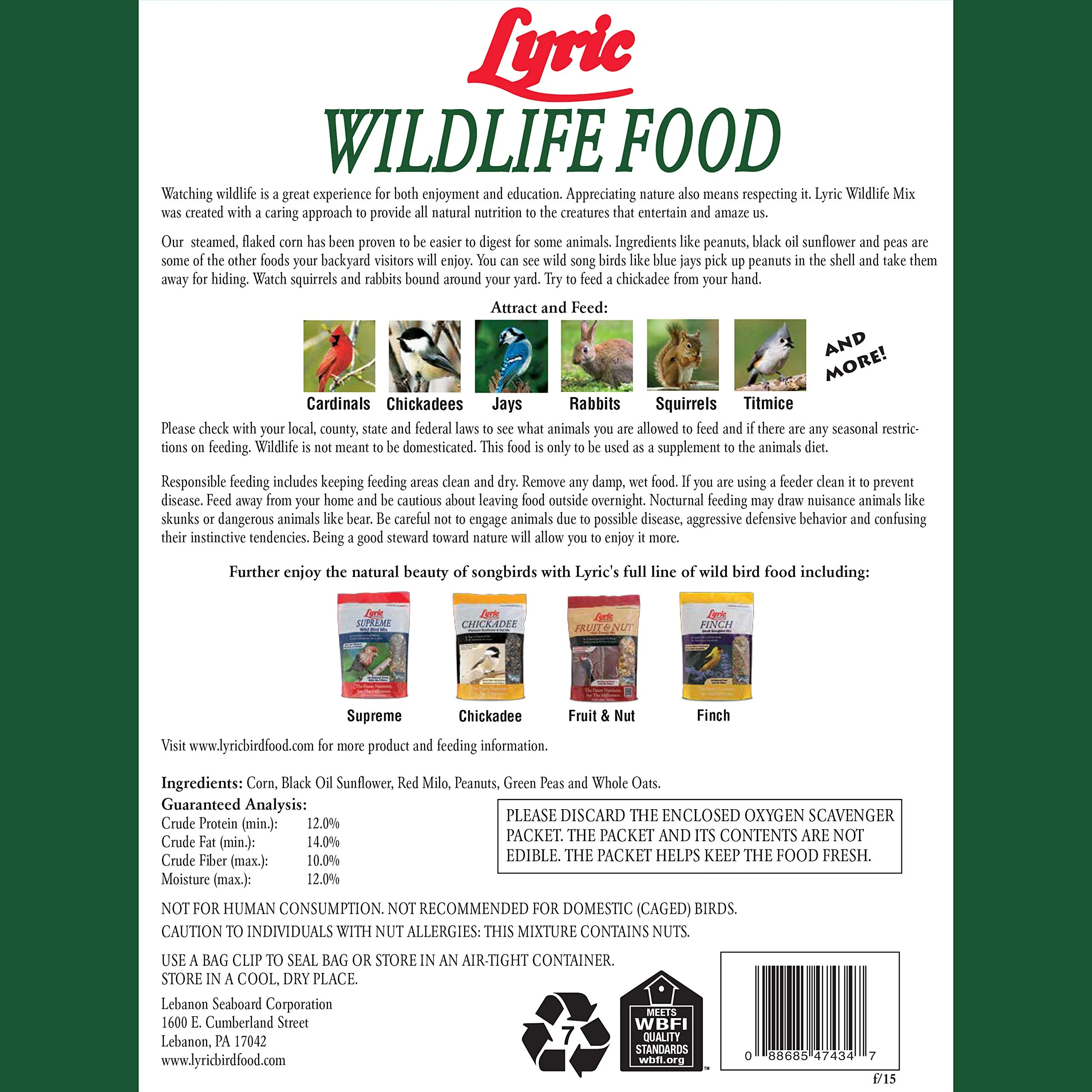 Lyric Wildlife Critter Food for Deer, Squirrels, Turkeys & Rabbits, Wild Bird Seed for Outside Feeders, 10 lb Bag - Image 9