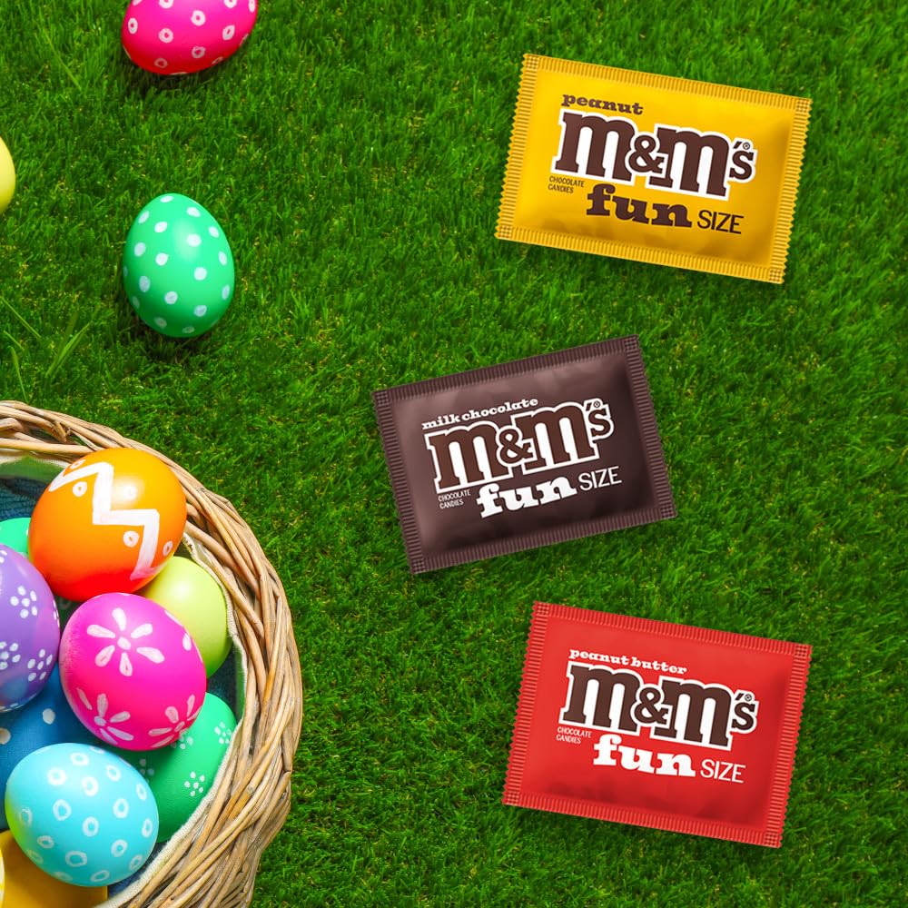 M&M'S Milk Chocolate, Peanut & Peanut Butter Easter Fun Variety Pack, Party Size, 19.41 Oz Bulk Candy Bag (1.36 Pounds) - Image 2