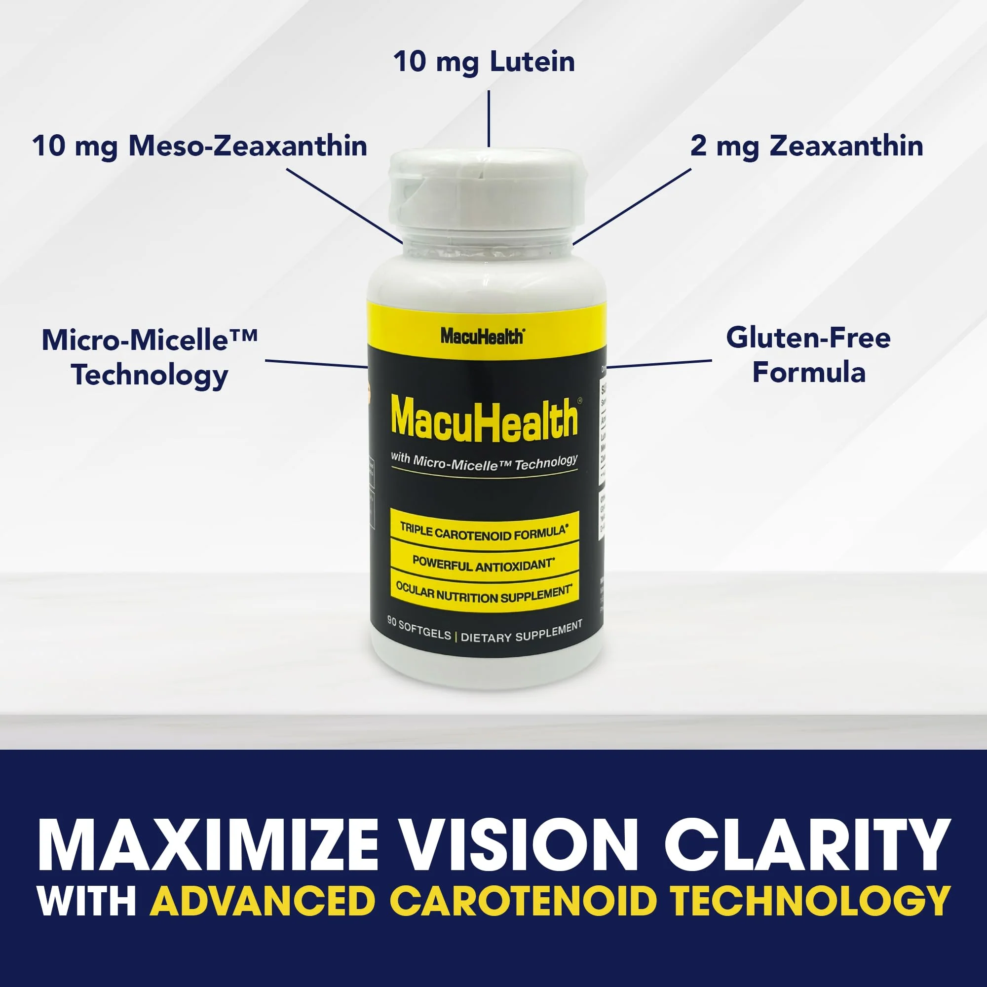 Macuhealth Triple Carotenoid Formula - Eye Vitamins for Adults - 90 Softgels, 3 Month Supply - Image 6