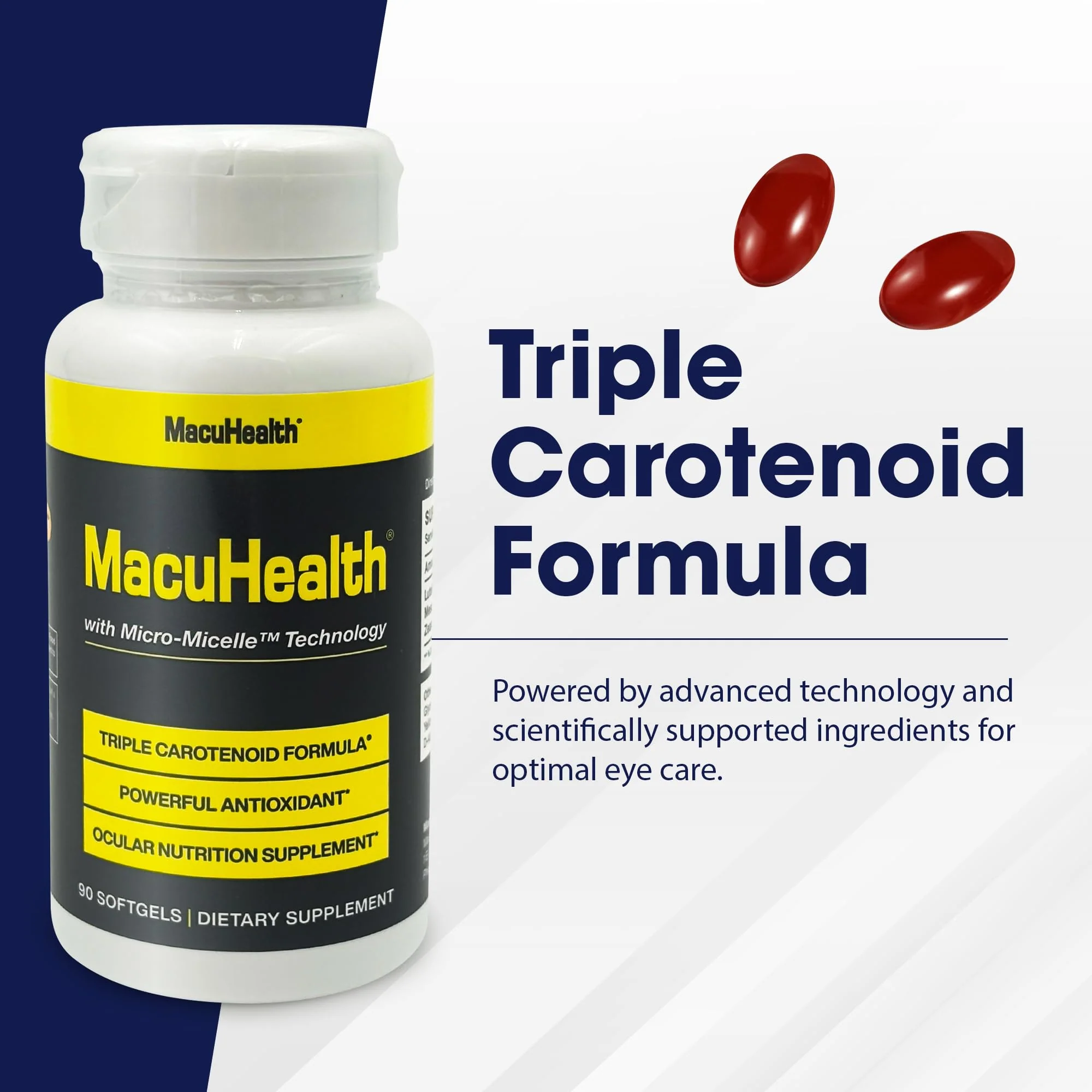 Macuhealth Triple Carotenoid Formula - Eye Vitamins for Adults - 90 Softgels, 3 Month Supply - Image 7