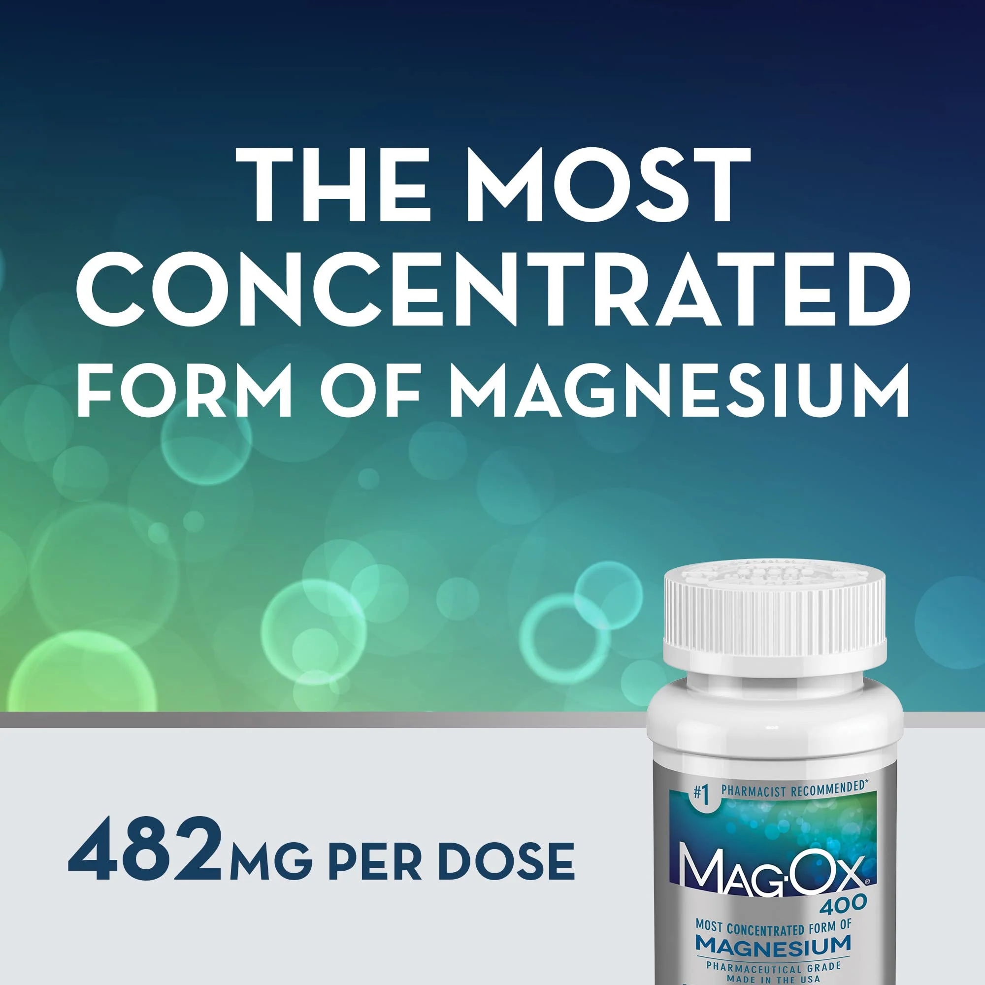 Mag-Ox Magnesium Supplement, Pharmaceutical Grade Magnesium Oxide 483mg, Most Concentrated Form of Magnesium, 120 Tablets - Image 5