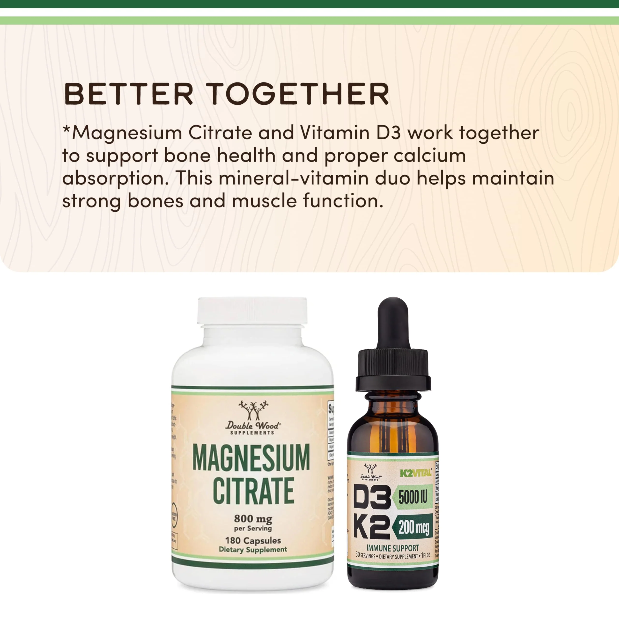 Magnesium Citrate 800mg, 180 Capsules, Digestion & Constipation Support, Vegan Safe, Non-GMO, Double Wood Supplements - Image 3