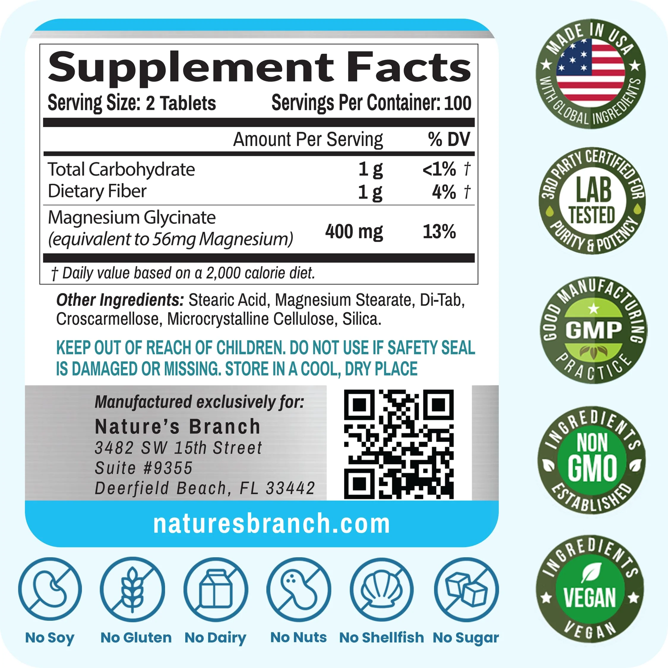 Magnesium Glycinate 400mg | 200 Tablets | High Absorption Mag Supplements for Sleep, Leg Cramps, Heart, Muscle, Calm | Non Buffered Bisglycinate, Extra Strength for Women and Men, Tablets Not Capsules - Image 5