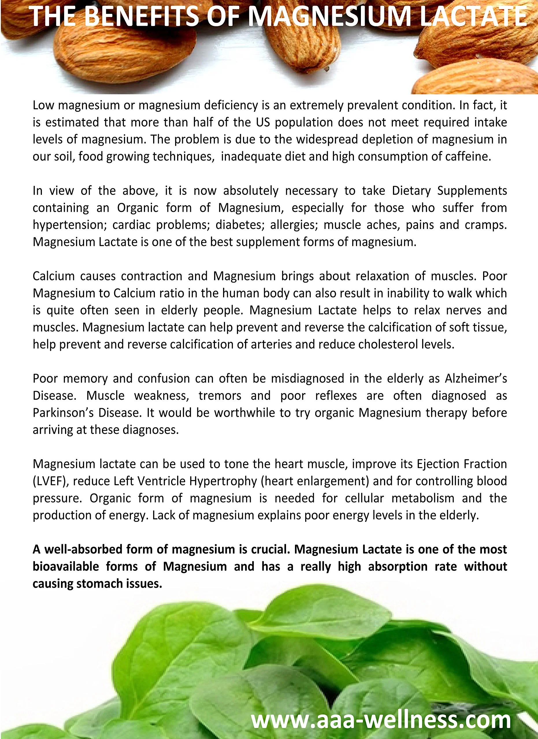 Magnesium Lactate 500 mg per Serving, 120 Easy to Swallow Small Vegetarian Capsules. Gluten Free. Doctor formulated. Highly bioavailable Formulation. High Absorption. Made in USA. - Image 5