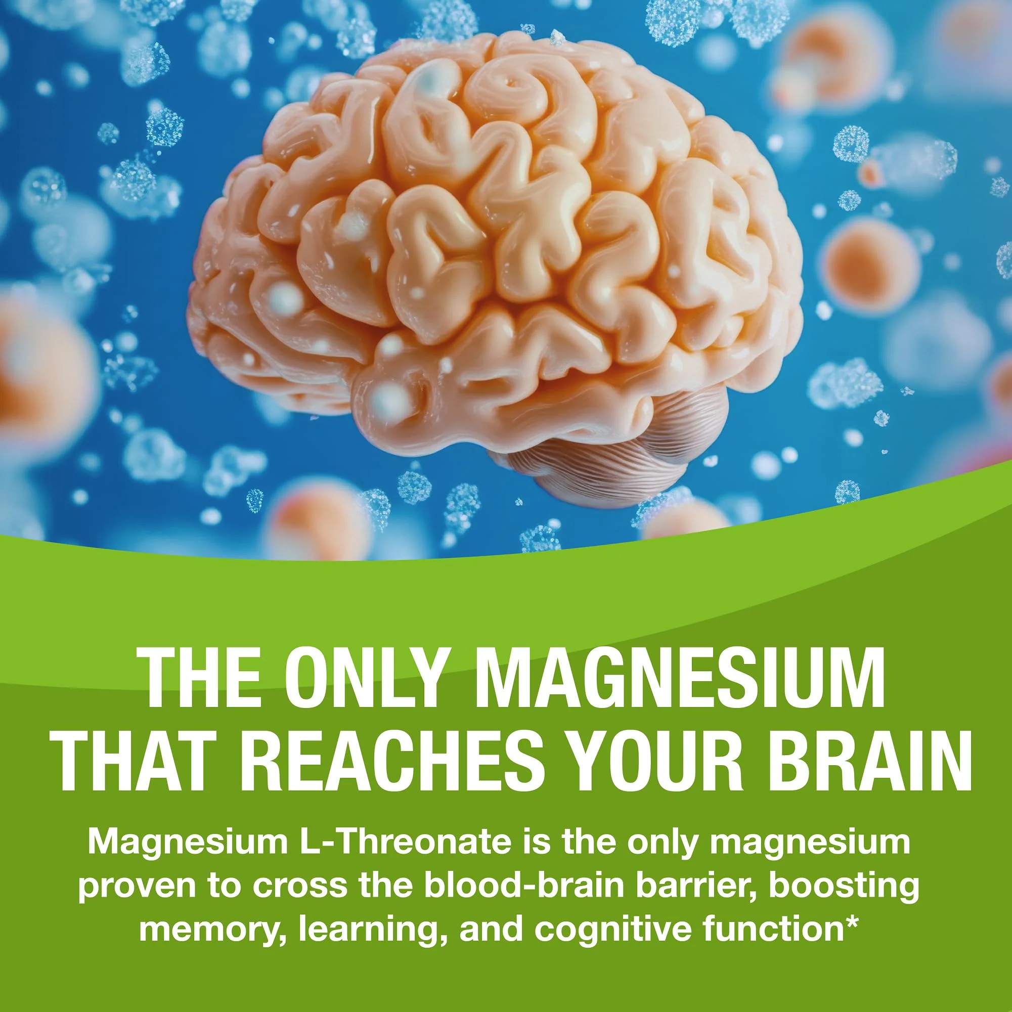 Magtein - Magnesium L-Threonate Supplement, Memory, Focus, Sleep & Brain Health Formula for Men & Women, Cognitive Support for Adults, Clinically Researched - 60 Veg Capsules - Image 7