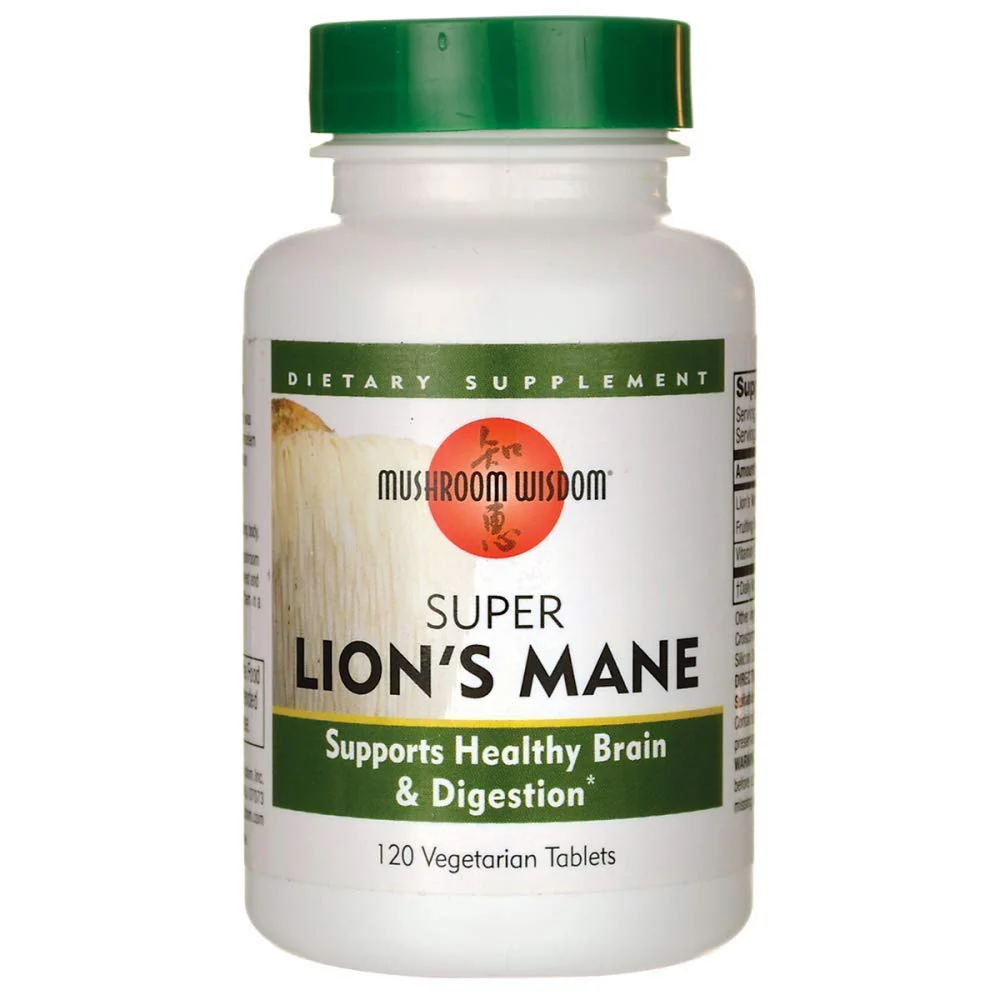 Maitake Products Mushroom Wisdom Super Lion's Mane - 120 Vegetarian Caplets