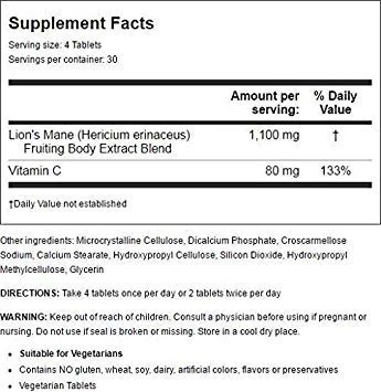 Maitake Products Mushroom Wisdom Super Lion's Mane - 120 Vegetarian Caplets - Image 2