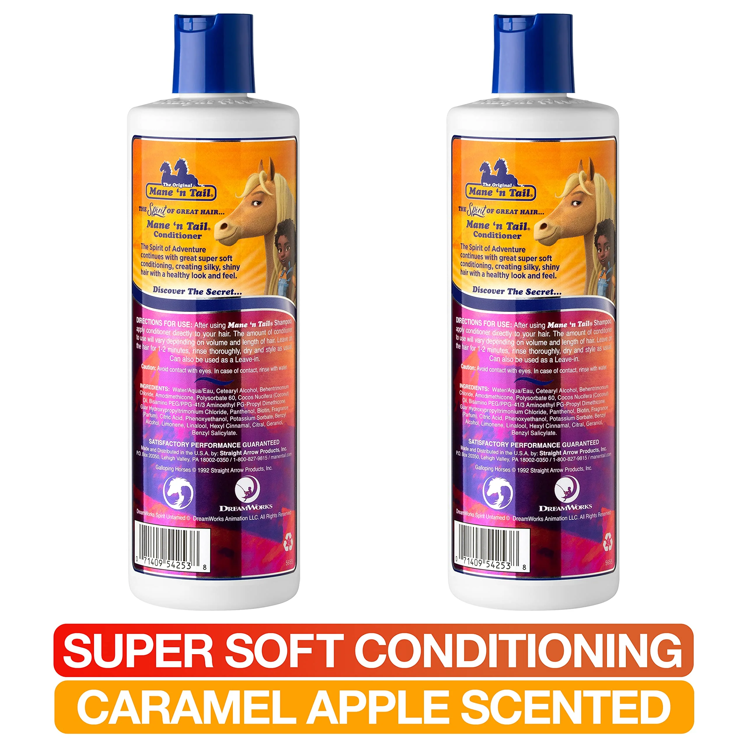 Mane 'n Tail Spirit Untamed Conditioner (2-Pack) â€“ Caramel Apple Scented, Gentle Leave-In Formula for Soft, Silky Hair (11.02 oz Each) - Image 4