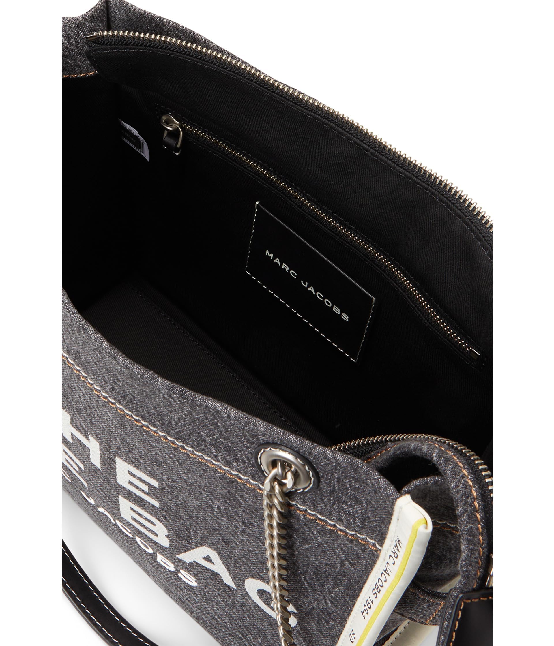 Marc Jacobs Womens The Denim Chain Medium Tote Bag Black Wash Onesize - Image 4