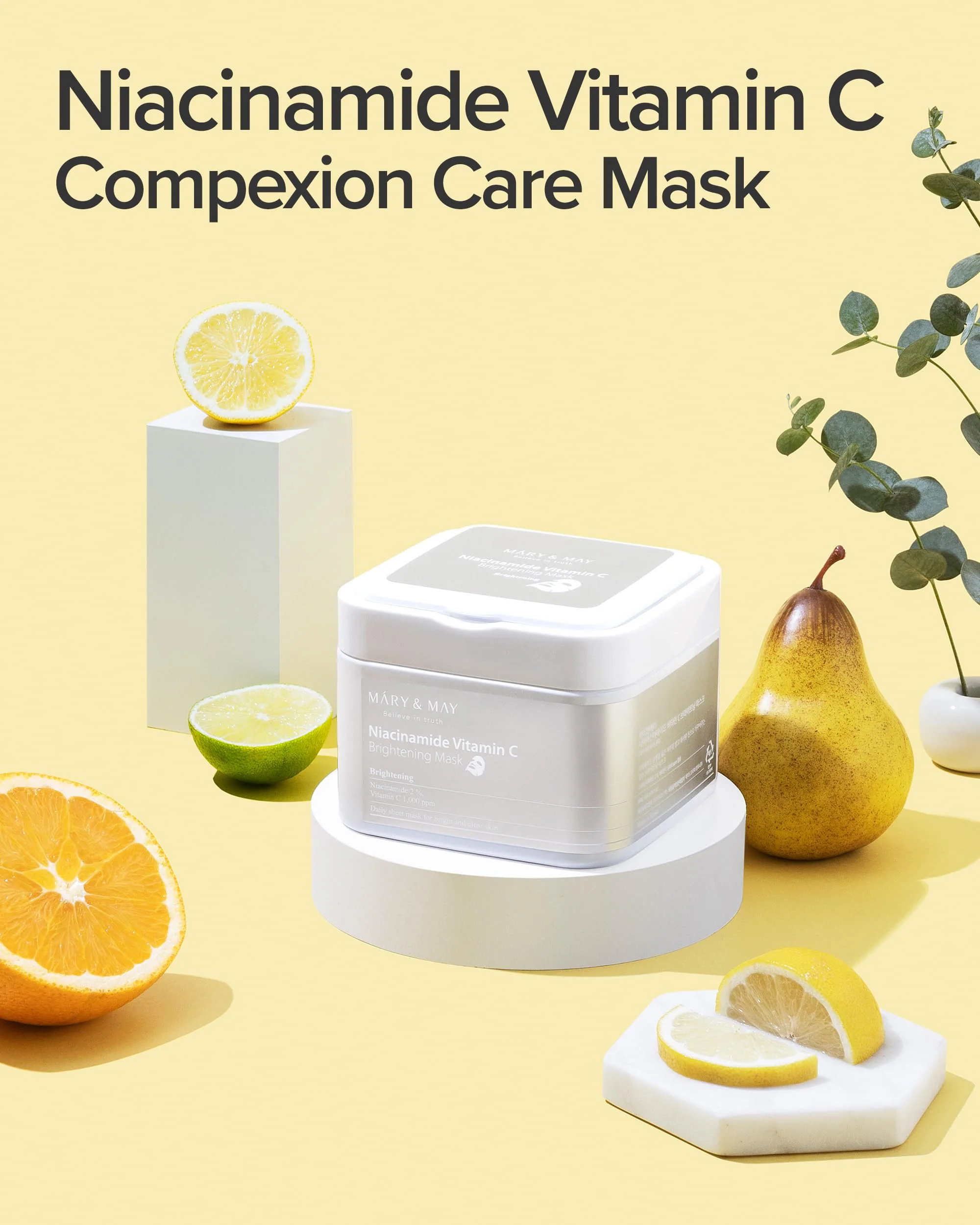 Mary&May Niacinamide Vitamin C Mask (30 Sheets) - Korean Face Mask for Glowing Skin - Daily Sheet Mask for Dark Spots & Dullness - Fragrance-Free, 13.52 fl.oz - Image 7