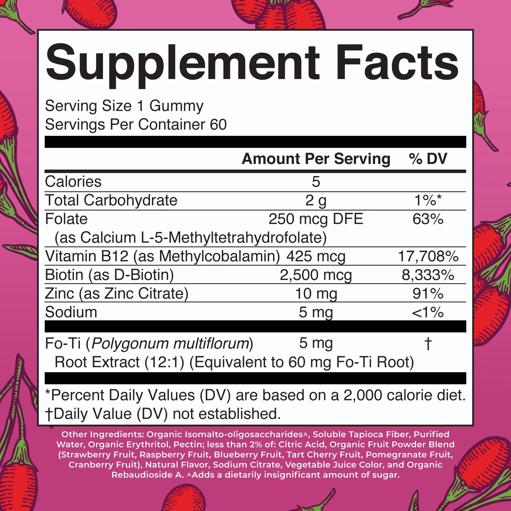MaryRuth Organics Biotin Gummies | Sugar Free | Vegan | Non-GMO | 2,500 mcg Biotin Supplement | Hair Skin and Nails Vitamins | Hair Growth Vitamins | Hair Growth Supplement | 60 Count - Image 10
