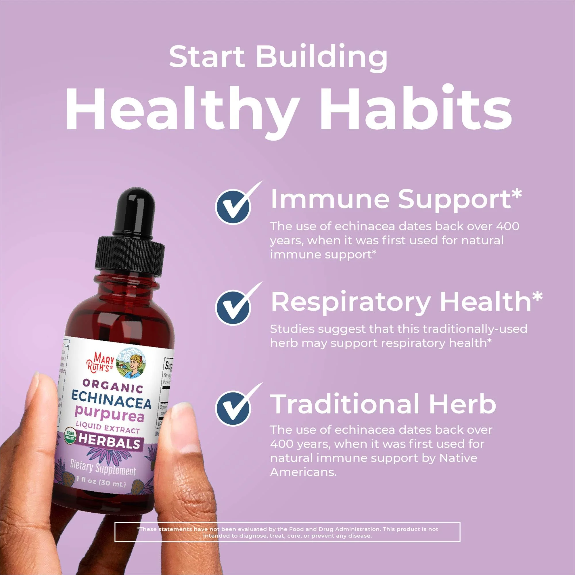 MaryRuth Organics Echinacea Purpurea Liquid | Sugar Free | USDA Organic | Echinacea Liquid Drops for Immune Support| Respiratory Health | Alcohol Free | Non-GMO | Vegan | 1 Fl Oz - Image 6