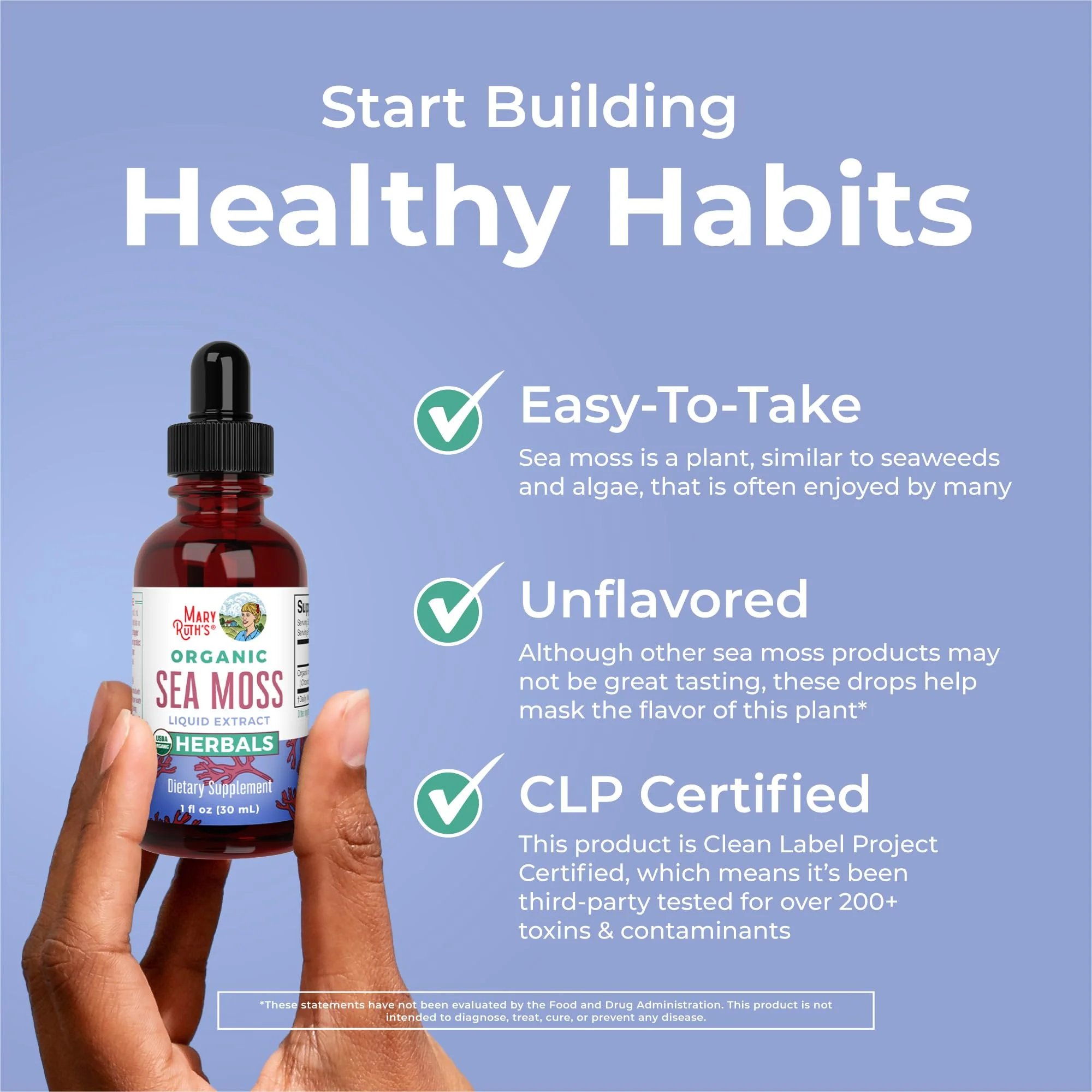 MaryRuth Organics Irish Sea Moss Liquid Drops | Chondrus Crispus | Wild Harvested | Organic Irish Moss Formulated for Adults & Kids Ages 14+ | Unflavored | Sugar Free | Vegan | Non-GMO | 1 Fl Oz - Image 6
