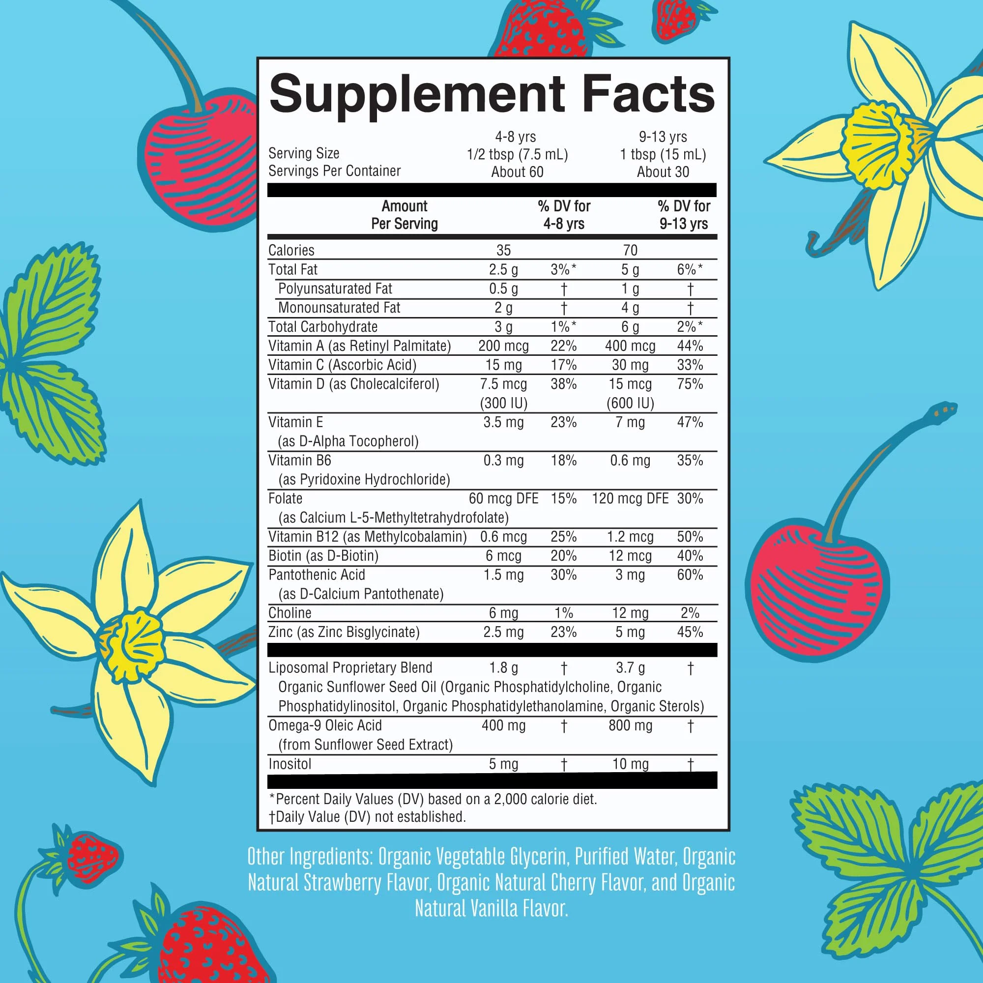 MaryRuth Organics Kids Multivitamin Liposomal | Vegan, Sugar-Free Vitamins for Kids | Ages 4+ | 2 Month Supply | 15.22 Fl Oz - Image 9