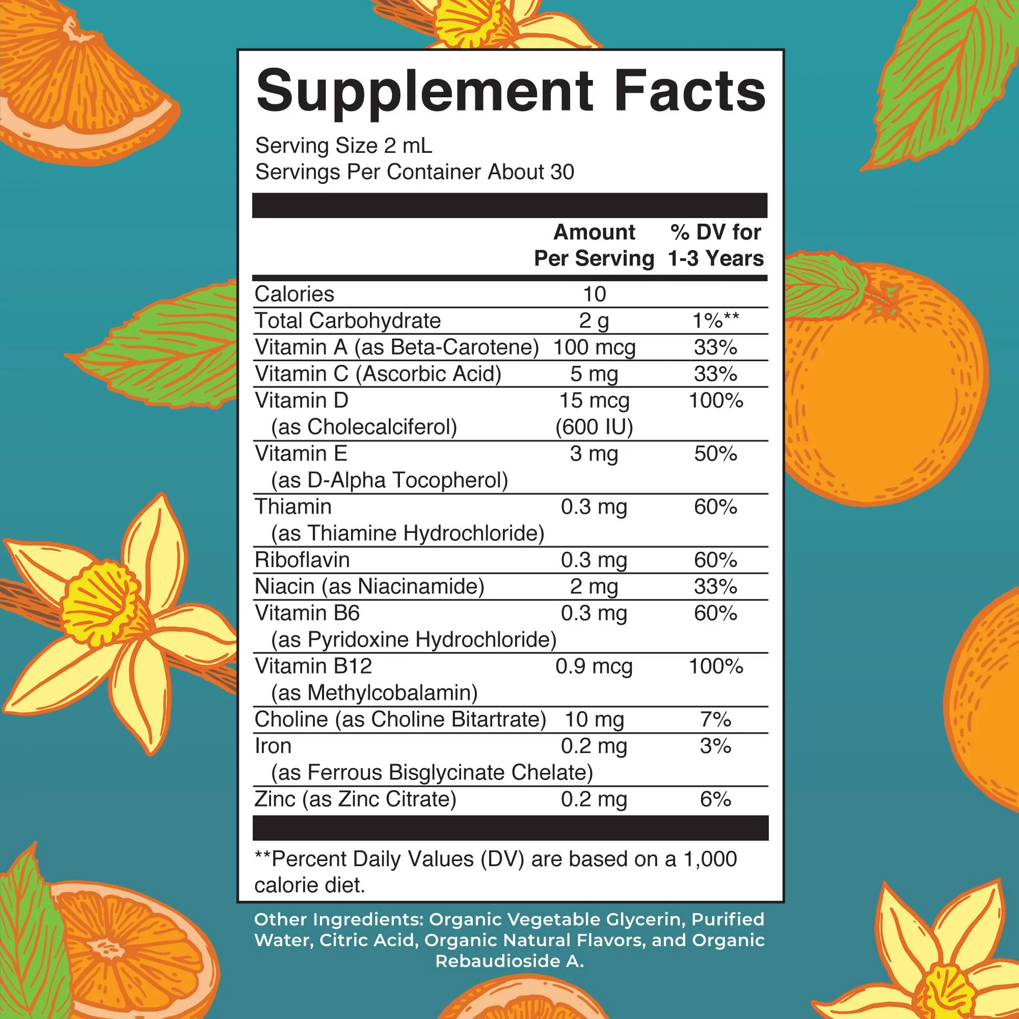MaryRuth Organics Multivitamin & Multimineral with Iron for Toddlers | USDA Organic | Sugar Free | Multivitamin Liquid Drops for Kids Ages 1-3 | Immune Support | Vegan | Non-GMO | 2 Fl Oz - Image 9