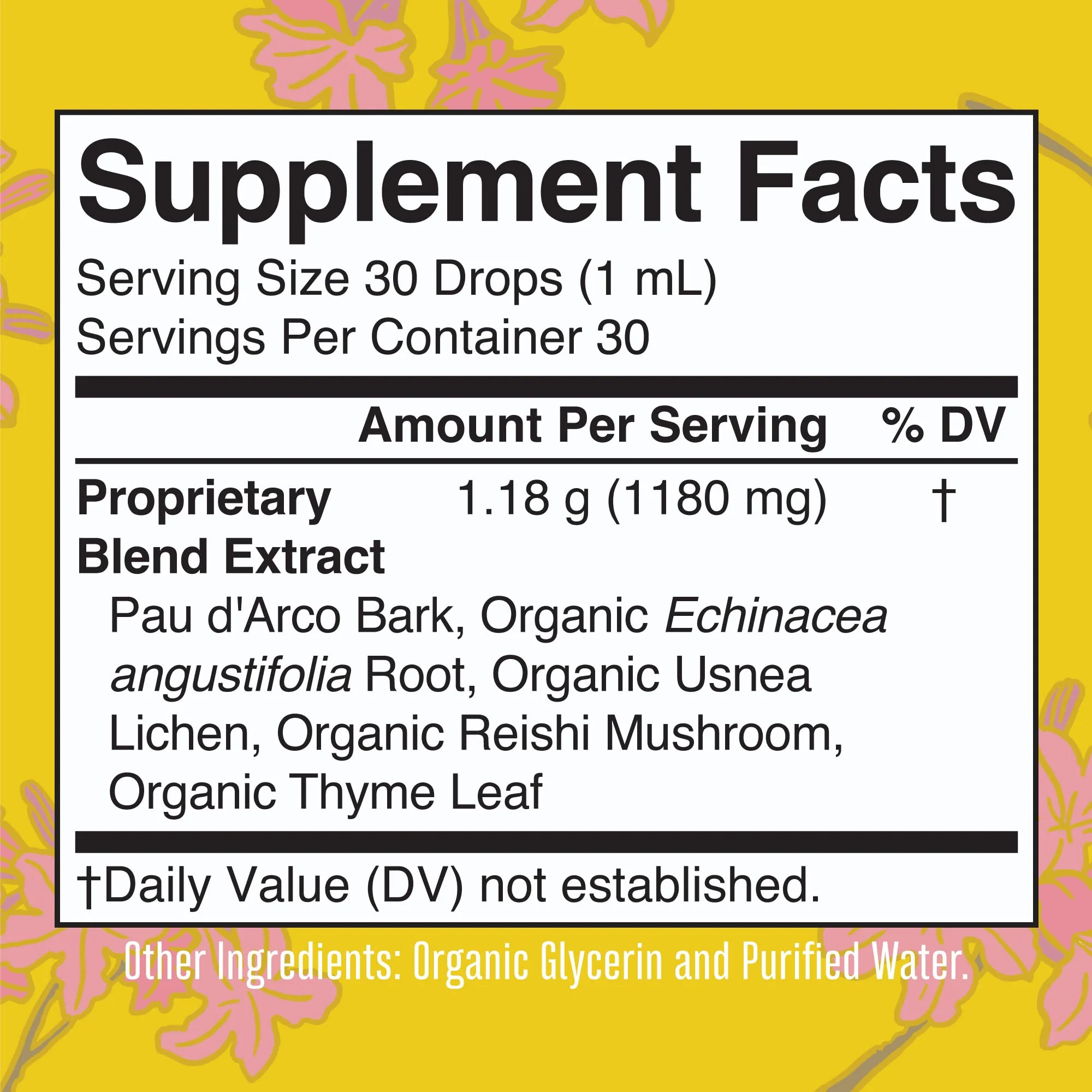 MaryRuth Organics PAU D'Arco Herbal Blend | Reishi Mushroom | Echinacea angustifolia Root | Usnea Lichen | Thyme Leaf | Vegan | Non-GMO Project Verified | Gluten Free | 30 Servings | 1 Fl Oz - Image 6
