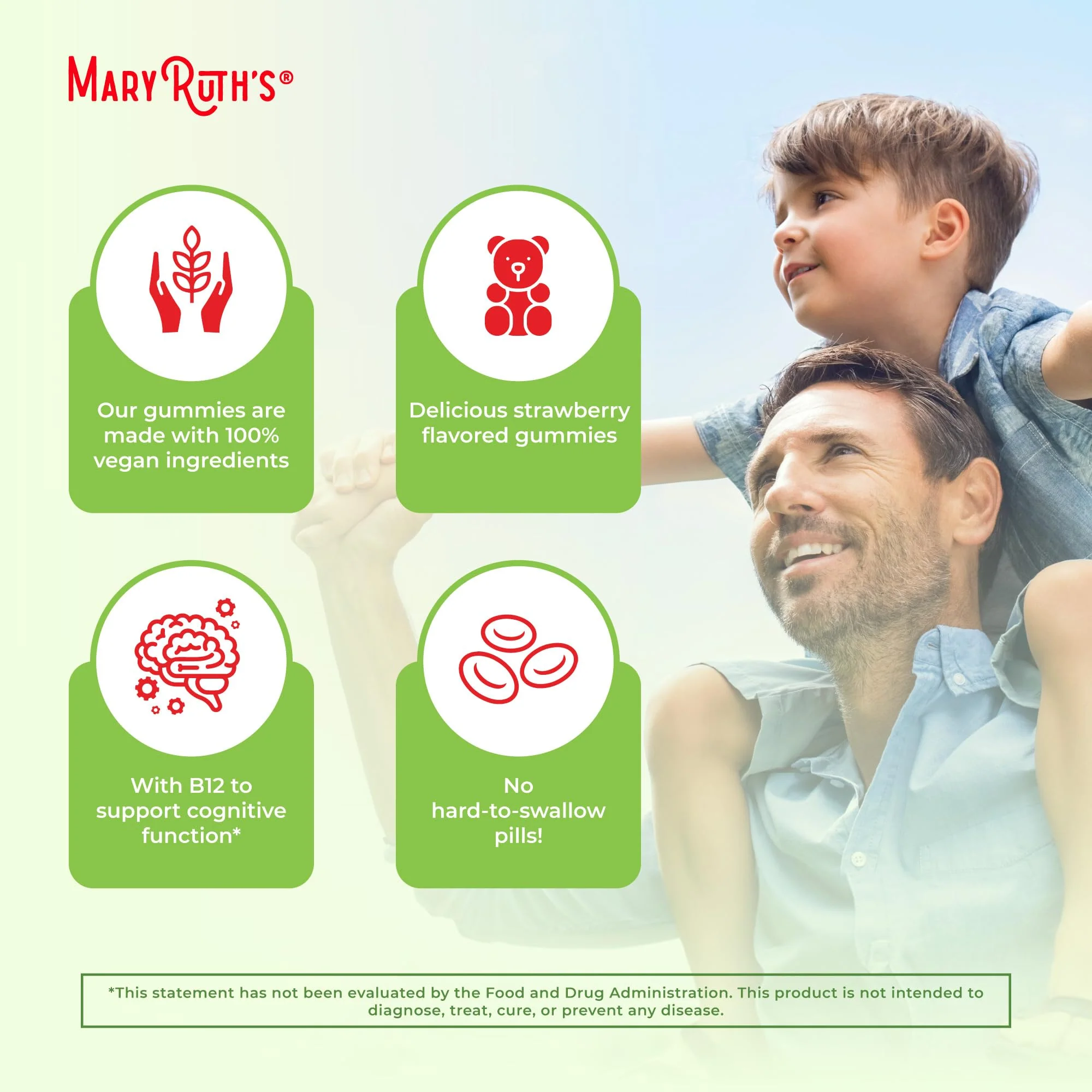 MaryRuth Organics Vegan Vitamin D3 + Vitamin B12 Gummies | 2 Month Supply | Supports Bone Health | Immune Support Supplement | Energy Supplements | Methyl B12 Vegan Non-GMO Gluten Free | 60 Servings - Image 6