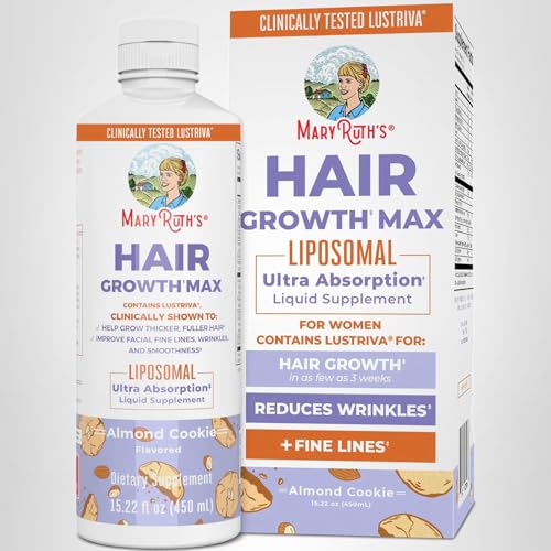 MaryRuth Organics Women's Hair Growth MAX Liposomal | with Lustriva® + Biotin 10000mcg + Pumpkin Seed Oil | Thicker Hair | Hair Care | Wrinkles, Fine Lines, Skin Care | Ages 18+ | 15.22 Fl Oz - Image 2