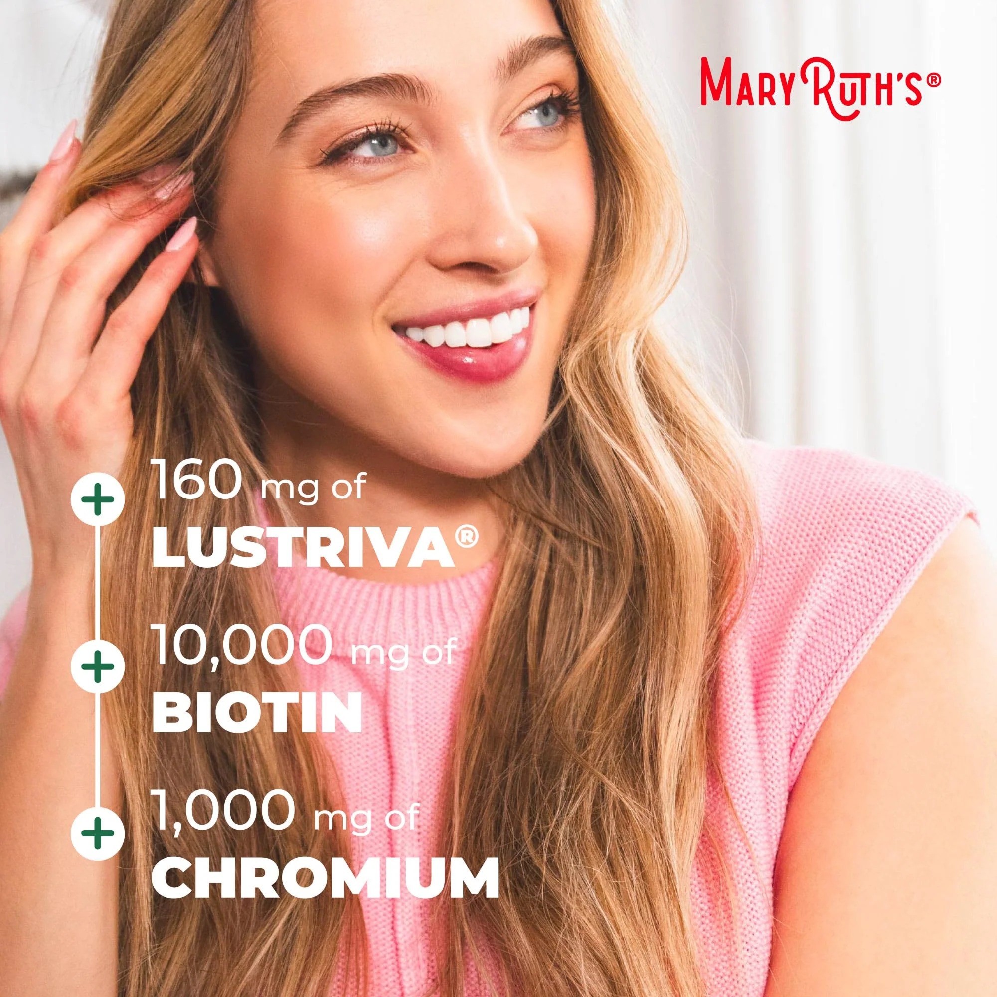 MARYRUTH'S Liquid Multivitamin + Hair Growth | Biotin 10000mcg | Lustriva Hair Growth Supplement | Clinically Tested in Women for Thicker Hair & Facial Wrinkle | Skin Care | Ages 18+ | 15.22 Fl Oz - Image 4