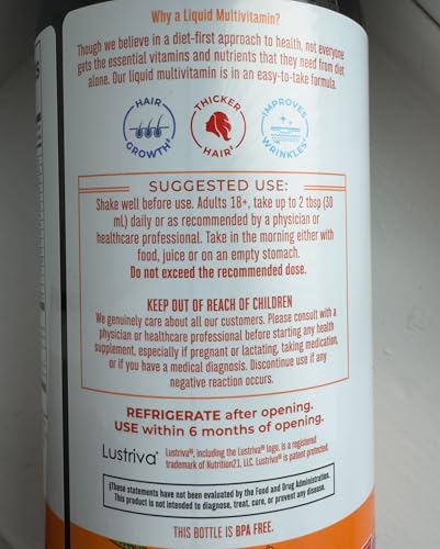 MARYRUTH'S Liquid Multivitamin+Hair Growth | Clinically Tested for Thicker Hair & Facial Wrinkles in Women | Biotin 10000mcg | Lustriva Hair Growth Supplement | Skin Care | Age 18+ | 30 Fl Oz - Image 4