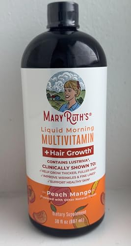 MARYRUTH'S Liquid Multivitamin+Hair Growth | Clinically Tested for Thicker Hair & Facial Wrinkles in Women | Biotin 10000mcg | Lustriva Hair Growth Supplement | Skin Care | Age 18+ | 30 Fl Oz - Image 5