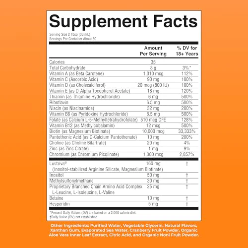 MARYRUTH'S Liquid Multivitamin+Hair Growth | Clinically Tested for Thicker Hair & Facial Wrinkles in Women | Biotin 10000mcg | Lustriva Hair Growth Supplement | Skin Care | Age 18+ | 30 Fl Oz - Image 7