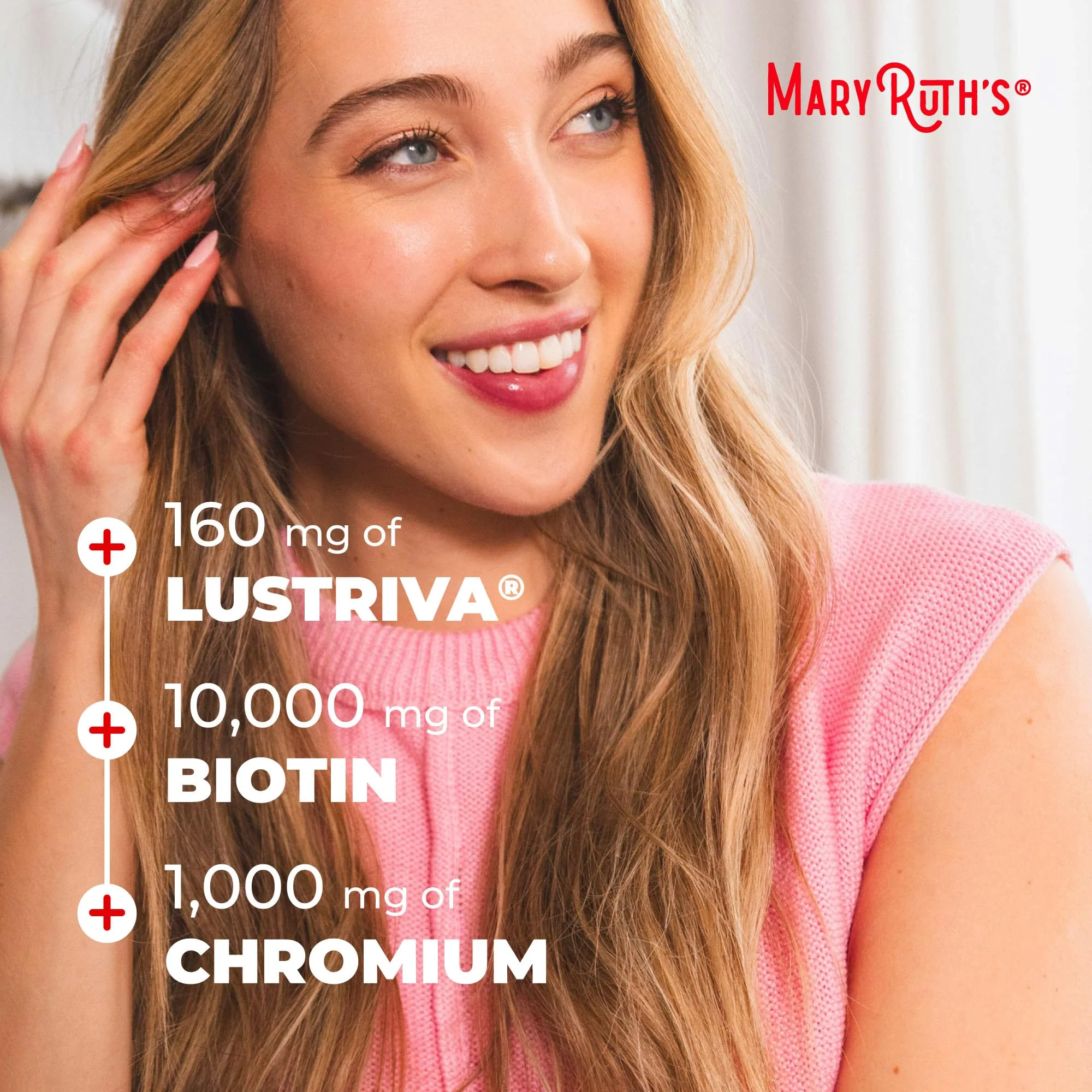 MARYRUTH'S Liquid Multivitamin+Hair Growth | Clinically Tested for Thicker Hair & Facial Wrinkles in Women | Biotin 10000mcg | Lustriva Hair Growth Supplement | Skin Care | Age 18+ | 30 Fl Oz - Image 9