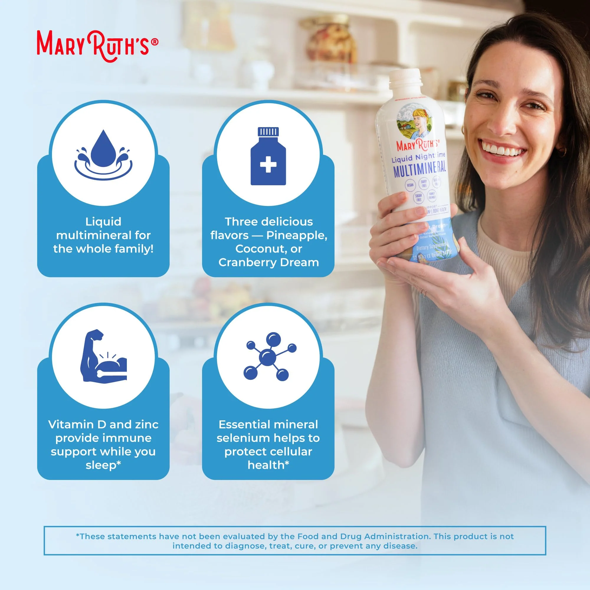 MaryRuth's Liquid Nighttime Multimineral | No Melatonin | Bedtime Routine | Magnesium Citrate | Calcium | Zinc | Vitamin D3| Available in 4 Flavor - Vegan | Sugar Free | Gluten Free | 15.22 Oz - Image 5