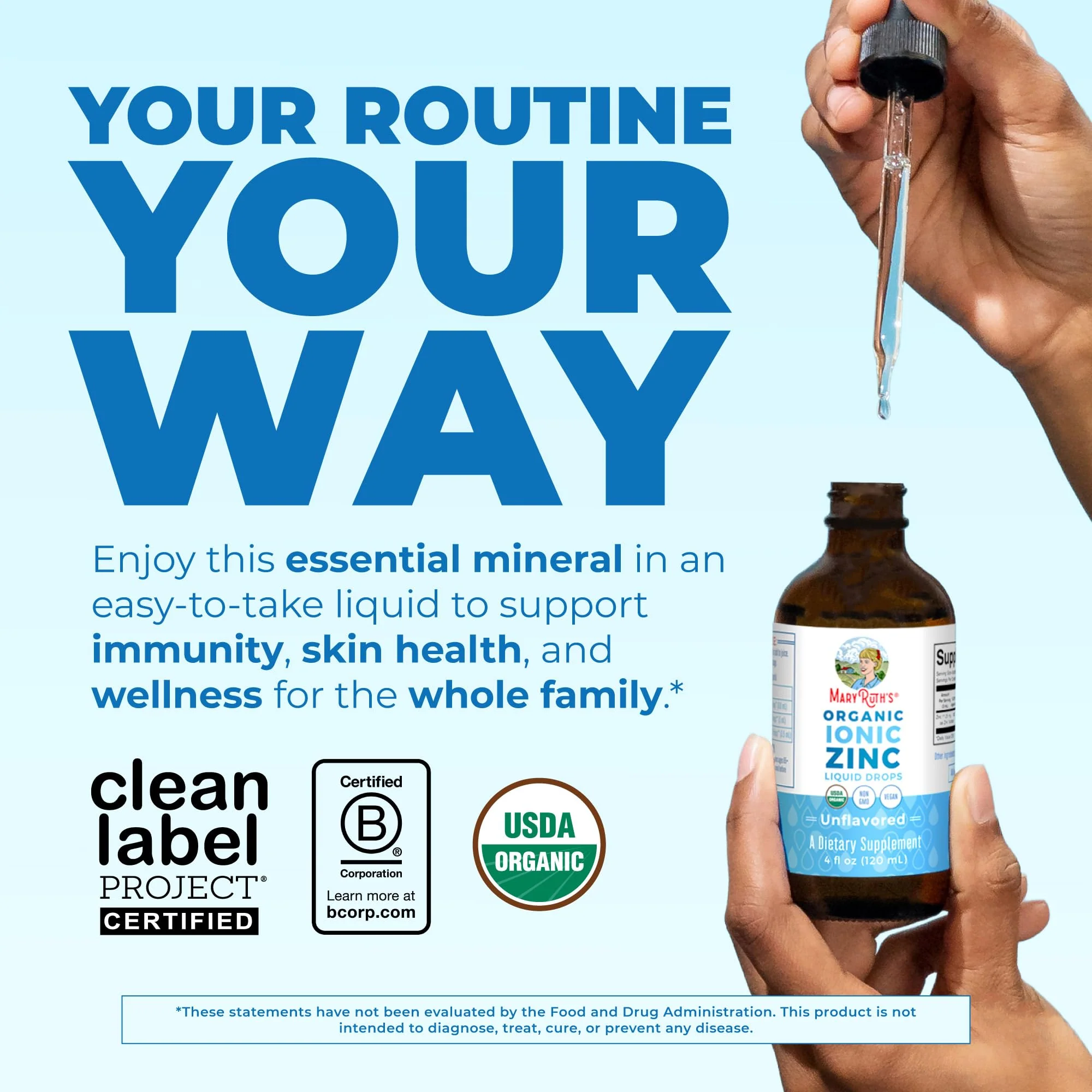 MaryRuth's Organic Liquid Zinc Supplement for Kids & Adults | Immune Support | Skin Health | Antioxidant | Cellular Metabolism | Zinc Sulfate | Vegan | Non-GMO | Sugar Free | Gluten Free | 4 oz - Image 9