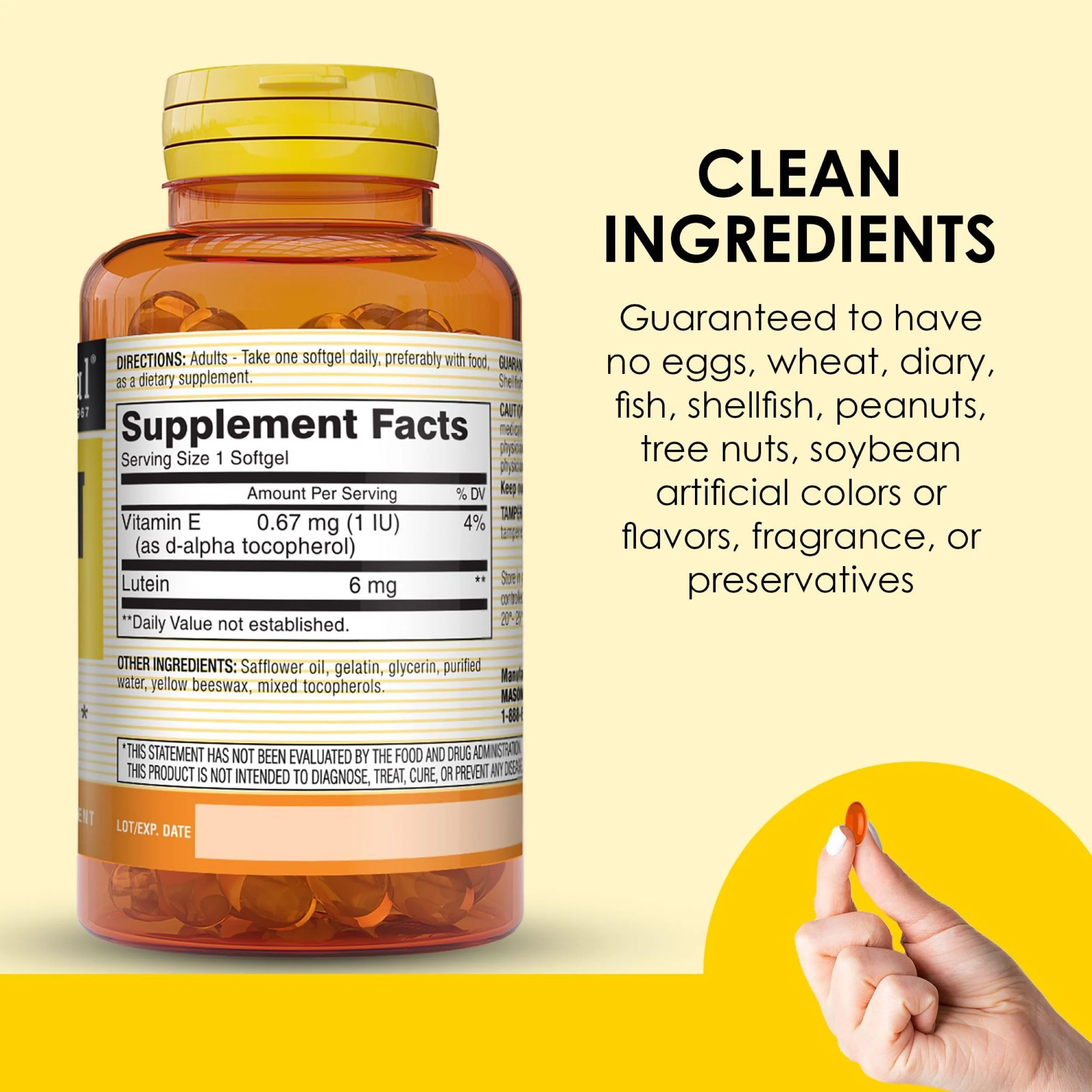 Mason Natural Lutein 6 mg with Vitamin E, 2 Month Supply, Healthy Vision & Eye Function, Supports Normal Eye Health - Image 4