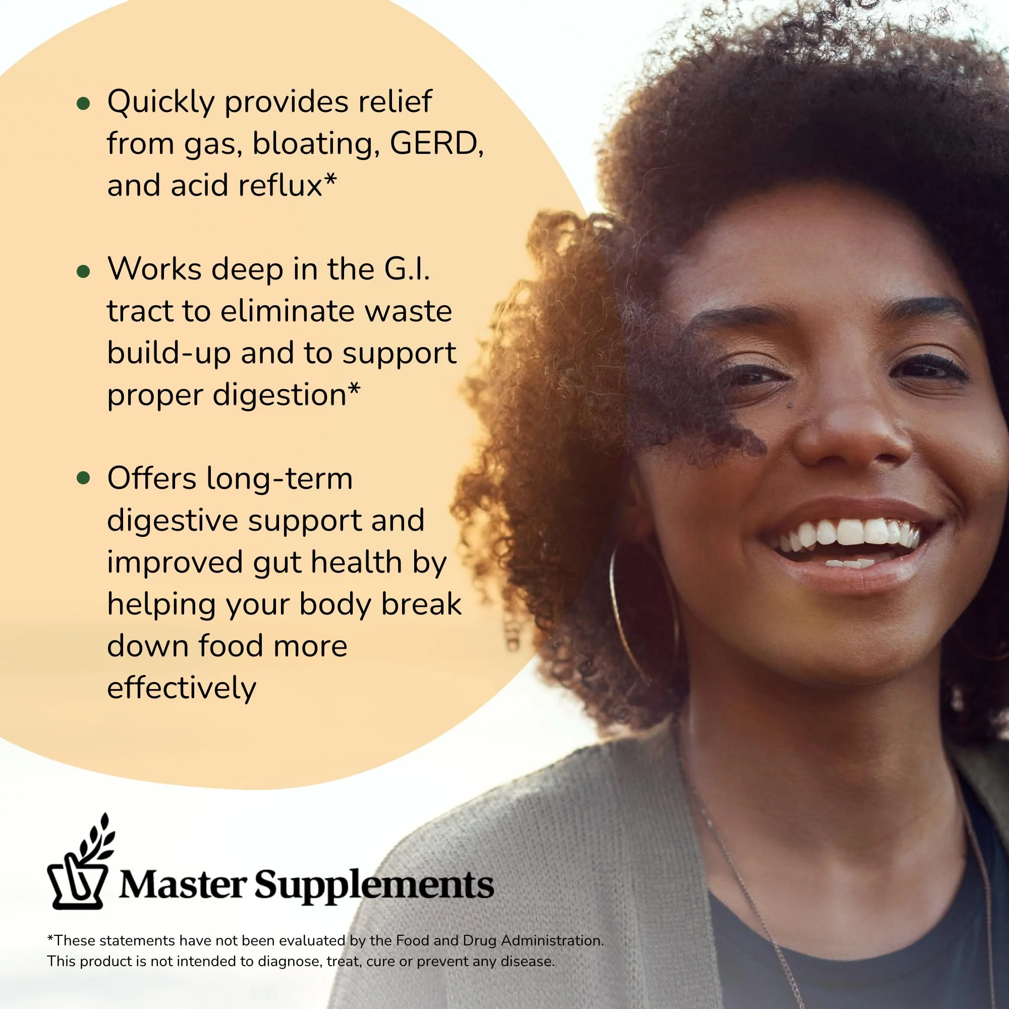 Master Supplements Enzalase - 50 Capsules - Probiotic Compatible Enzymes - Provides Digestive Boost + Gas & Bloating Relief - Gluten Free - 50 Servings - Image 4