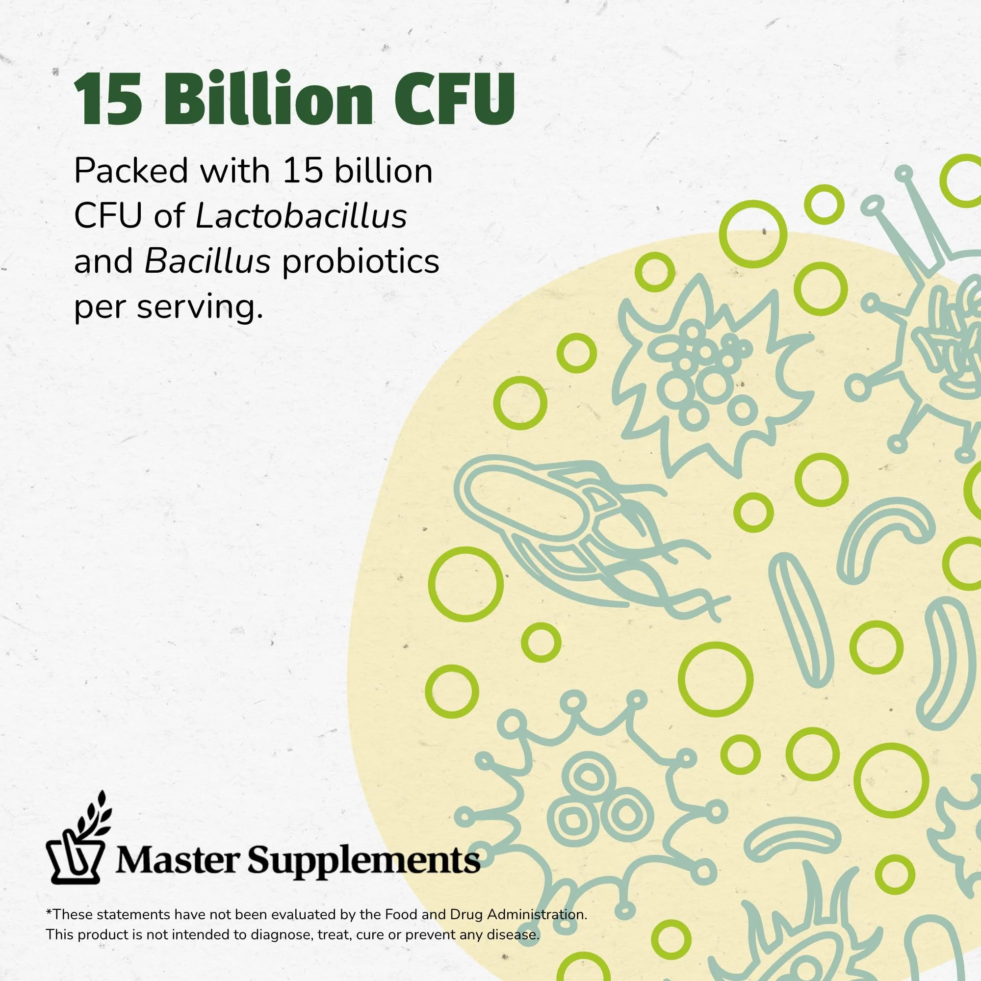 Master Supplements Truflora, 15 Billion CFU, 3 Probiotics, 2 Enzymes, 32 - V-Caps - Image 5