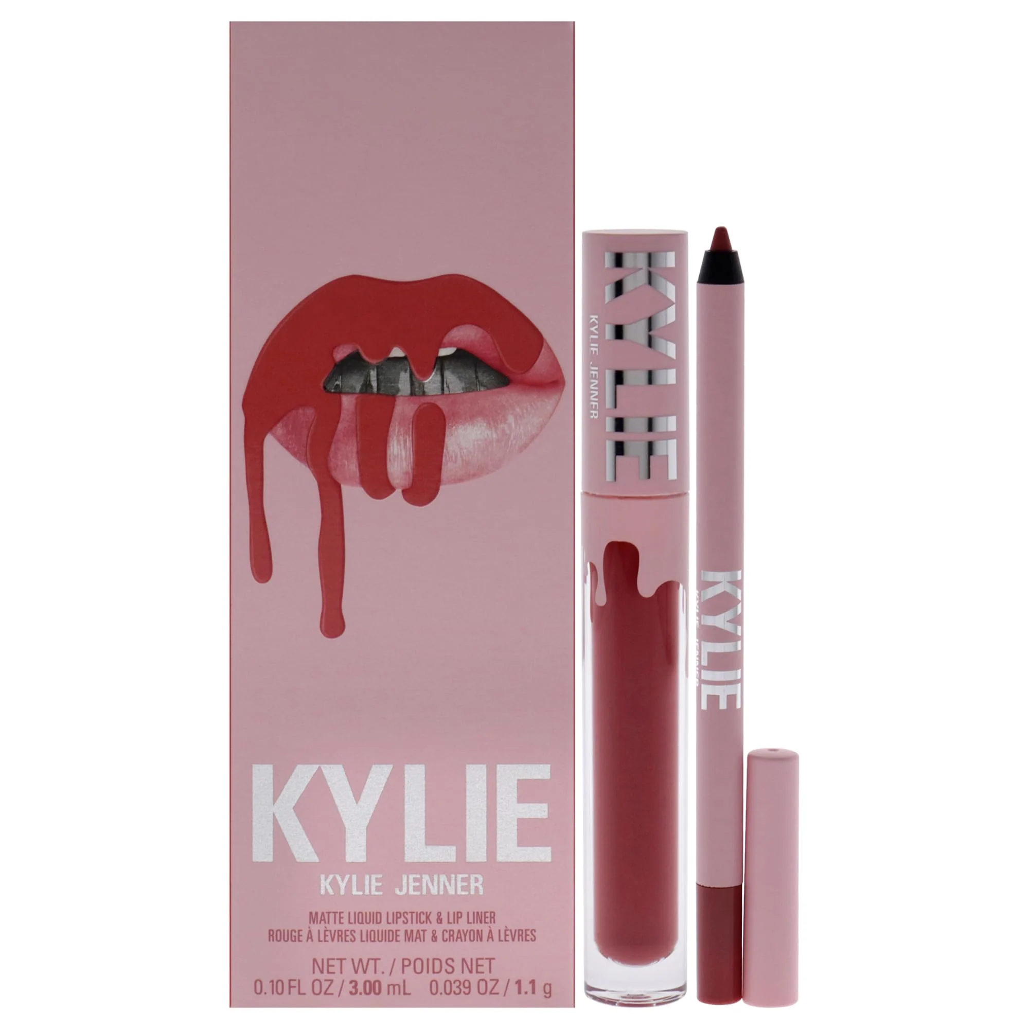 Matte Lip Kit - 500 Kristen by Kylie Cosmetics for Women - 2 Pc 0.10oz Matte Liquid Lipstick, 0.03oz Lip Liner