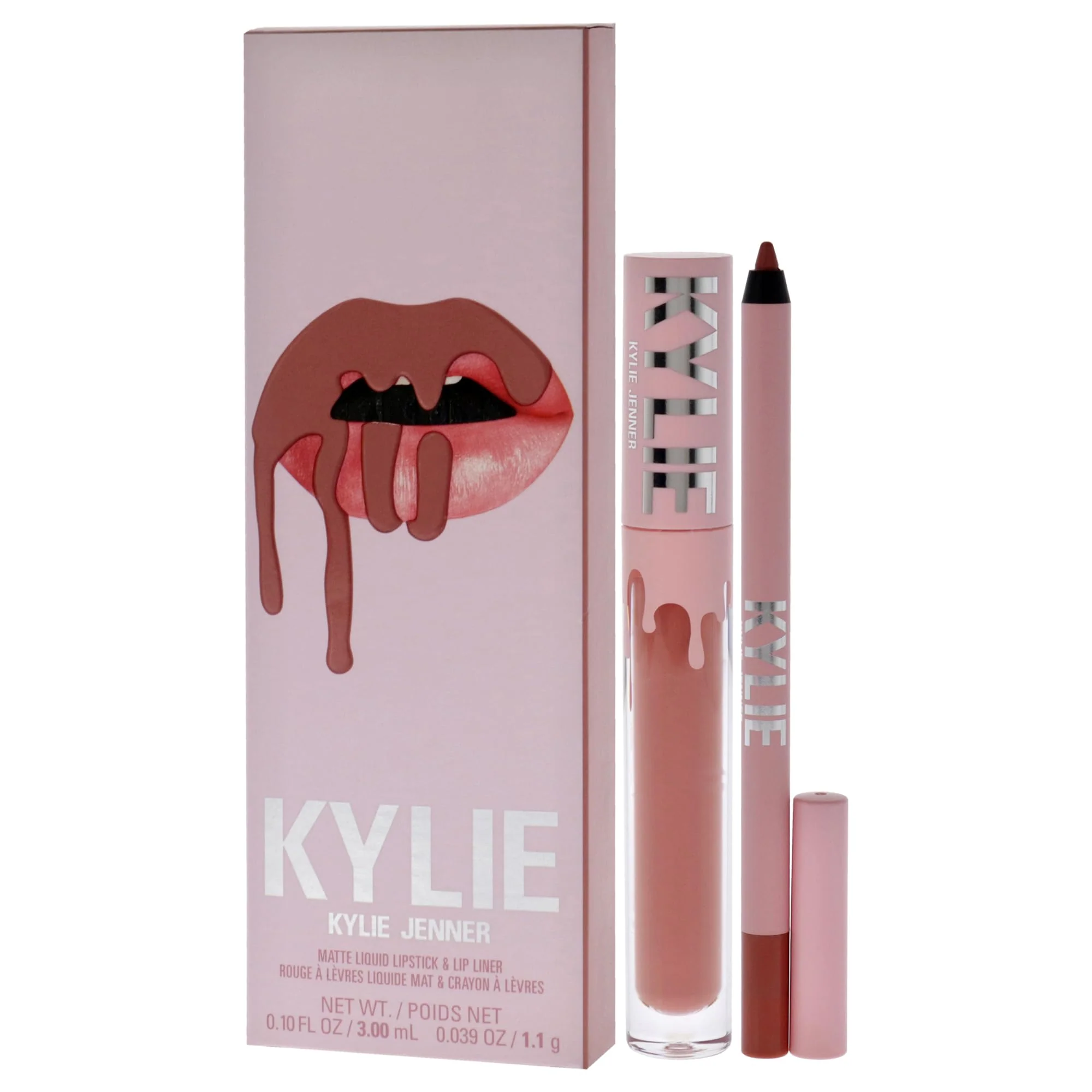 Matte Lip Kit - 802 Candy by Kylie Cosmetics for Women - 2 Pc 0.10 oz Matte Liquid Lipstick, 0.03 oz Lip Liner - Image 3