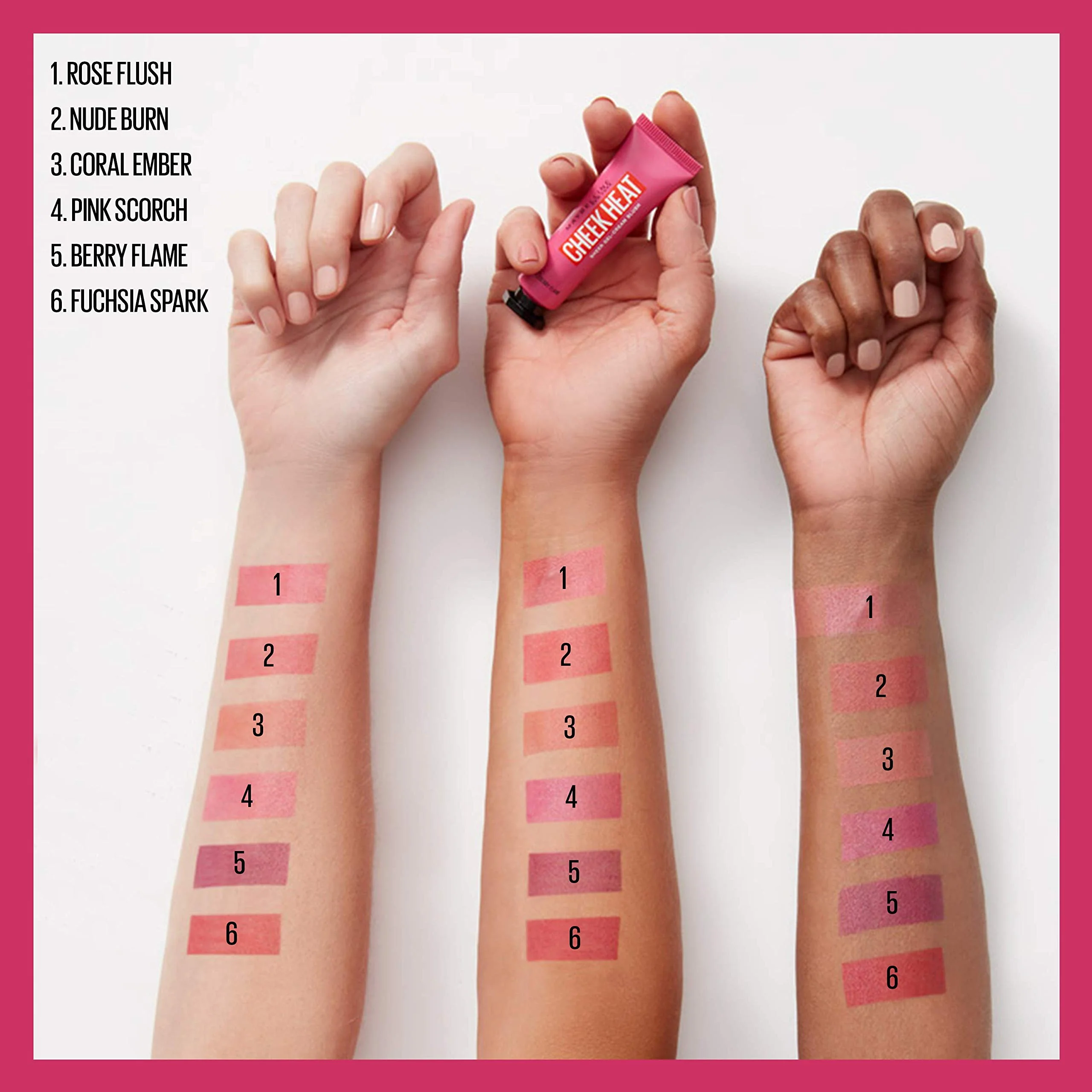Maybelline Cheek Heat Gel-Cream Blush Makeup, Lightweight, Breathable Feel, Sheer Flush Of Color, Natural-Looking, Dewy Finish, Oil-Free, Pink Scorch, 1 Count - Image 3