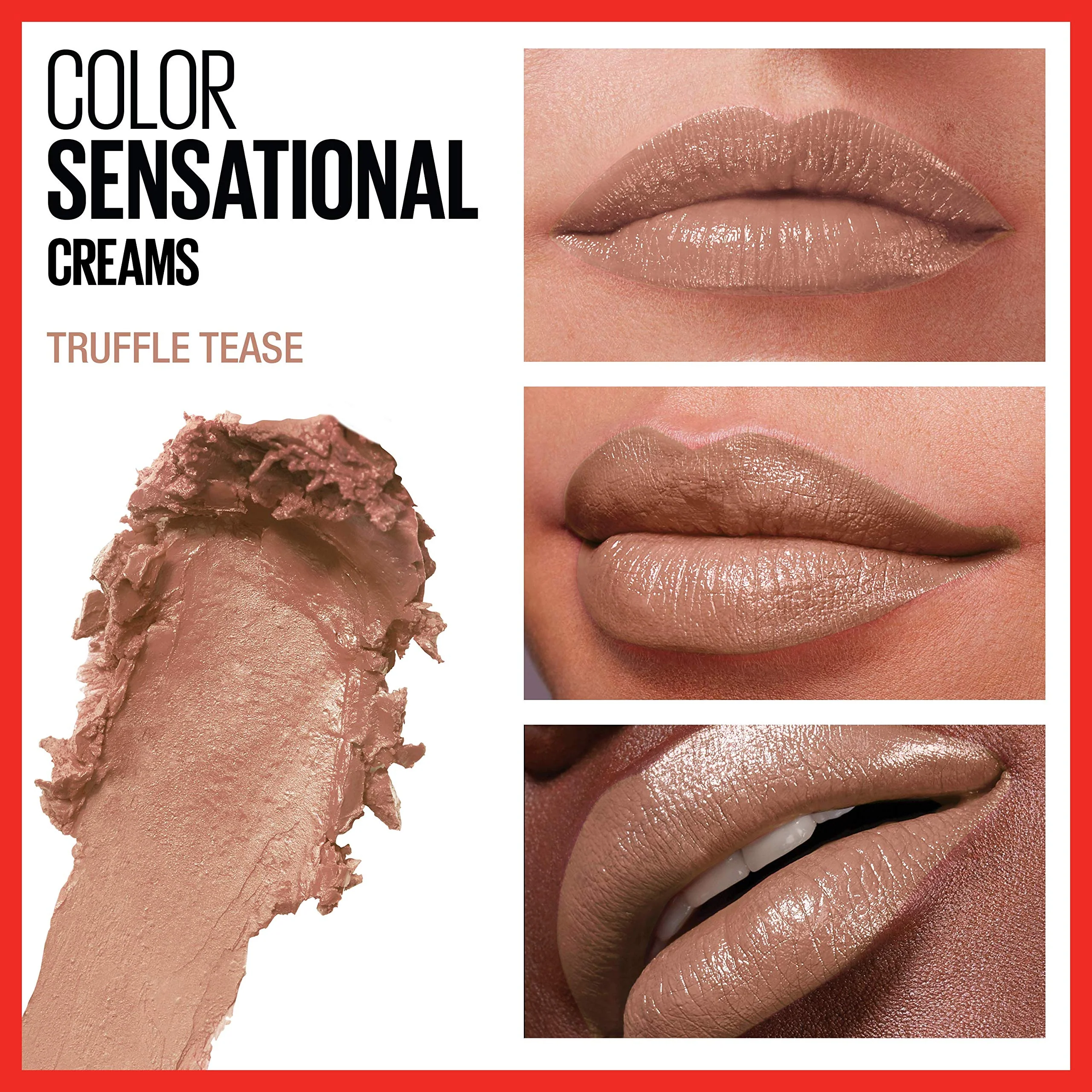 Maybelline Color Sensational Lipstick, Lip Makeup, Cream Finish, Hydrating Lipstick, Nude, Pink, Red, Plum Lip Color, Truffle Tease, 0.15 oz; (Packaging May Vary) - Image 7