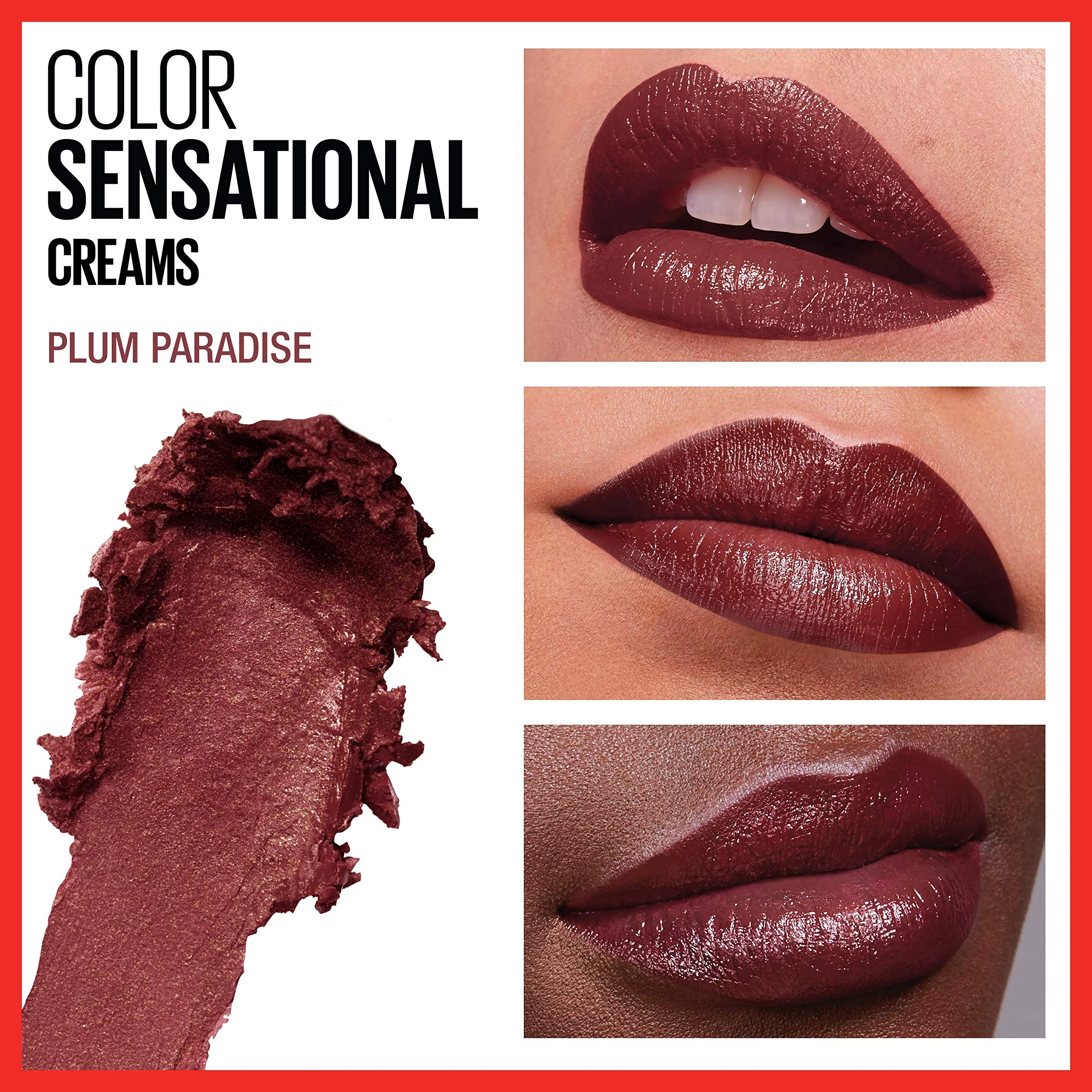 Maybelline Color Sensational Lipstick, Lip Makeup, Cream Finish, Hydrating Lipstick, Plum Paradise, Wine Plum ,1 Count - Image 7