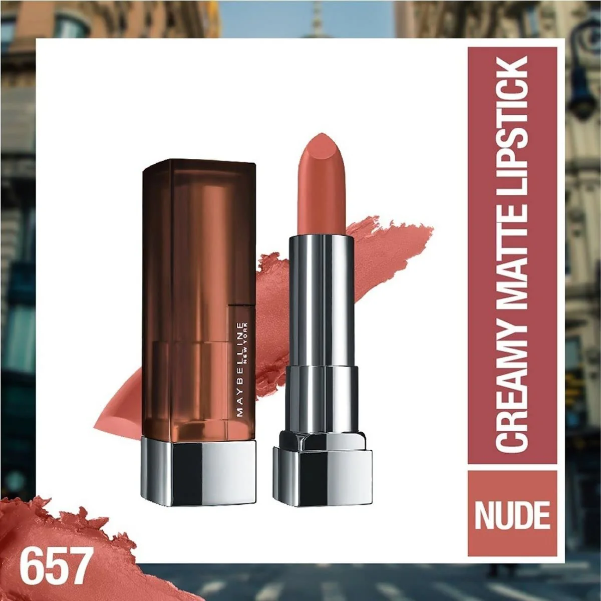 Maybelline Color Sensational Lipstick, Lip Makeup, Matte Finish, Hydrating Lipstick, Nude, Pink, Red, Plum Lip Color, Nude Nuance, 1 Count - Image 8