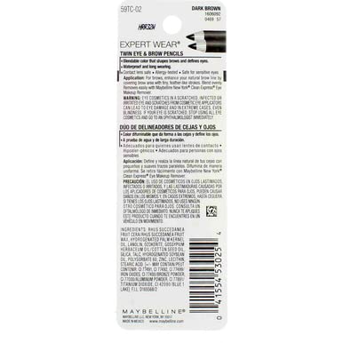 Maybelline Expert Eyes Twin Brow & Eye Pencil, Dark Brown [102], 0.06 oz (Pack of 6) - Image 3