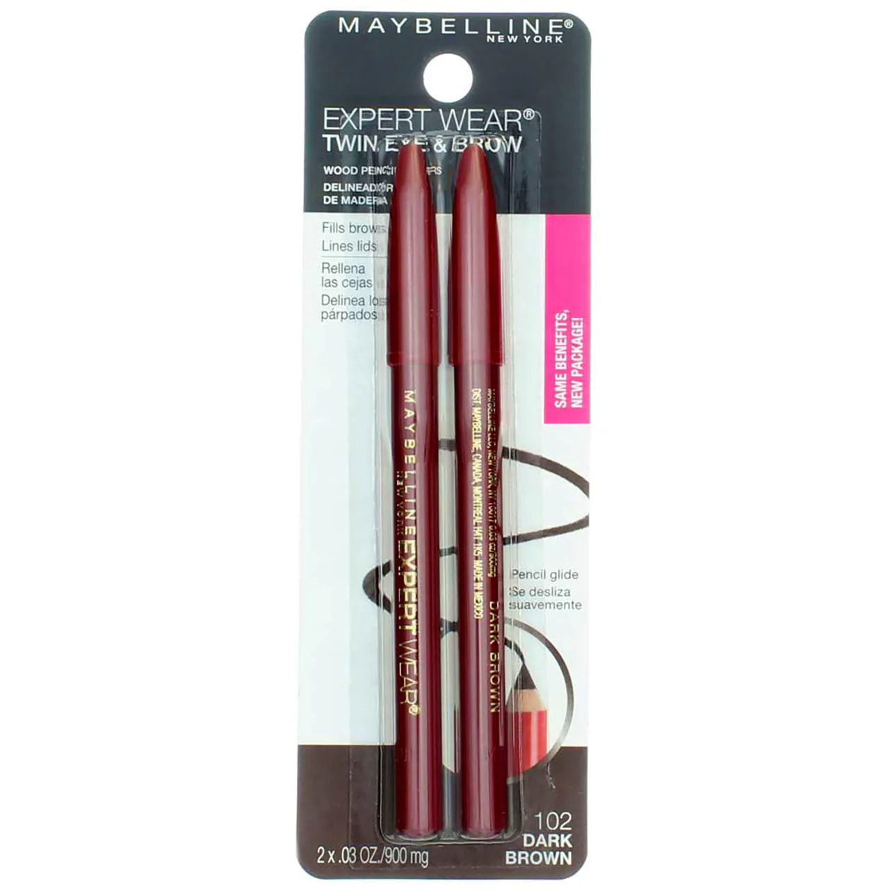 Maybelline Expert Eyes Twin Brow & Eye Pencil, Dark Brown [102], 0.06 oz (Pack of 6) - Image 8