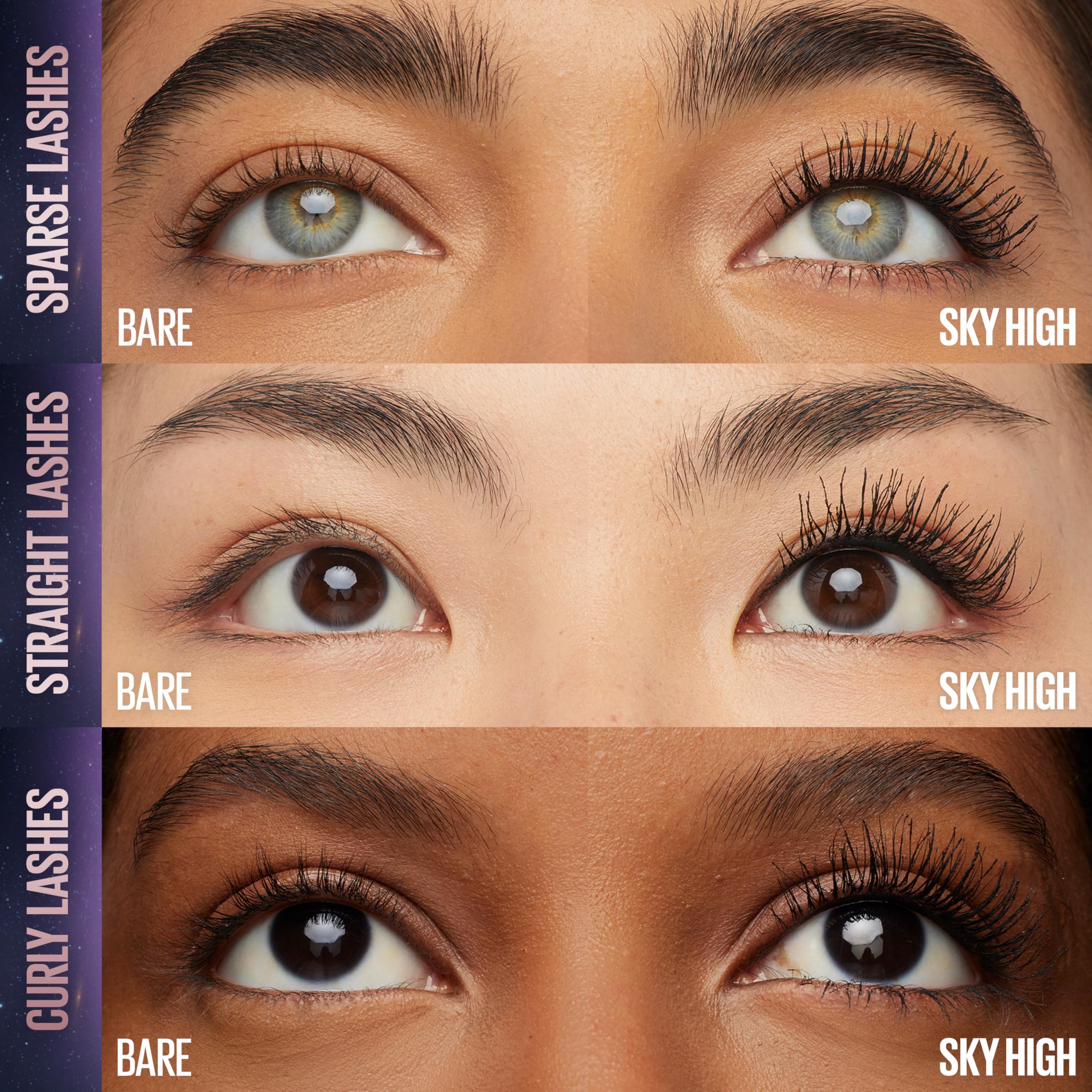 Maybelline Lash Sensational Sky High Washable Mascara Makeup, Volumizing, Lengthening, Defining, Curling, Multiplying, Buildable Formula, Cosmic Black, 1 Count - Image 9