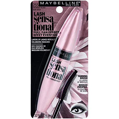 Maybelline Lash Sensational Washable Mascara, Lengthening and Volumizing for a Full Fan Effect, Brownish Black, 1 Count - Image 4
