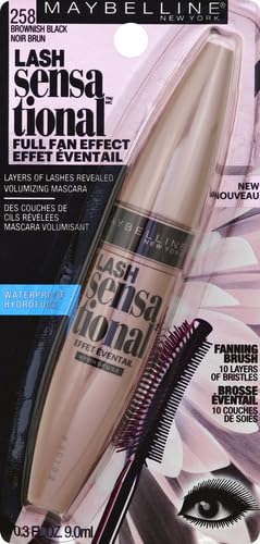 Maybelline Lash Sensational Waterproof Mascara, Lengthening and Volumizing for a Full Fan Effect, Brownish Black, 1 Count - Image 9