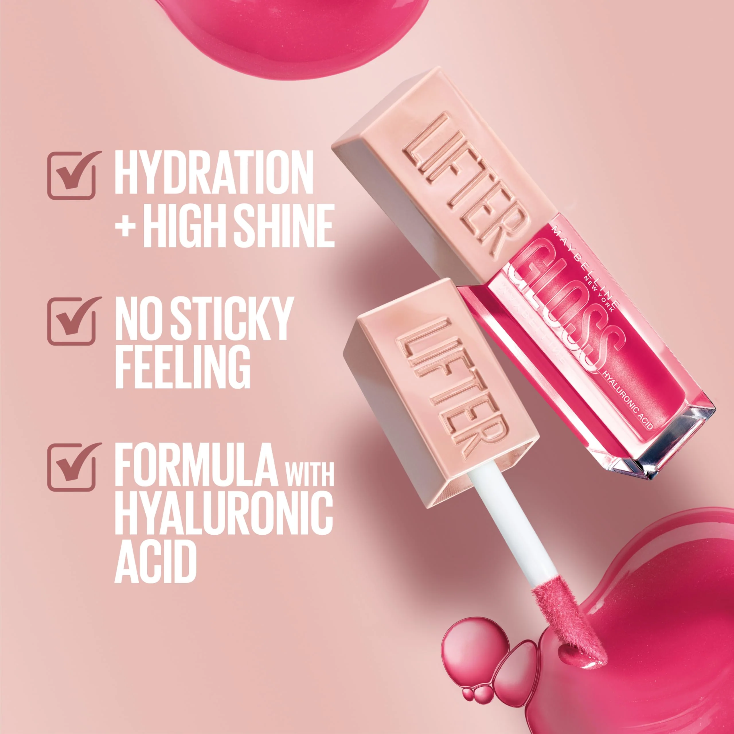 Maybelline Lifter Gloss, Hydrating Lip Gloss with Hyaluronic Acid, High Shine for Plumper Looking Lips, Reef, Peachy Neutral, 0.18 Ounce - Image 10