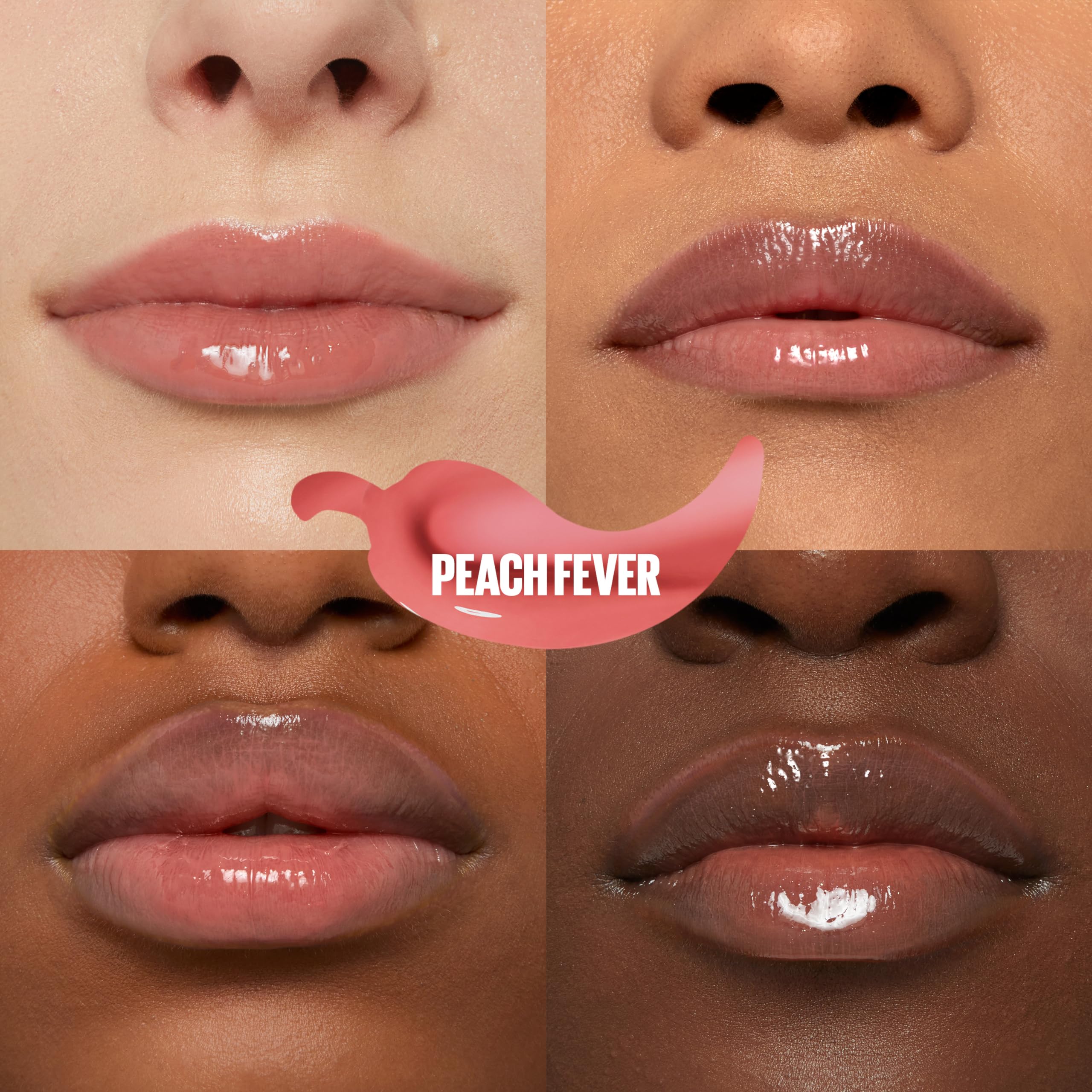 MAYBELLINE Lifter Gloss Lifter Plump, Plumping Lip Gloss with Chili Pepper and 5% Maxi-Lip, Peach Fever, Peachy Nude Cream, 1 Count - Image 7