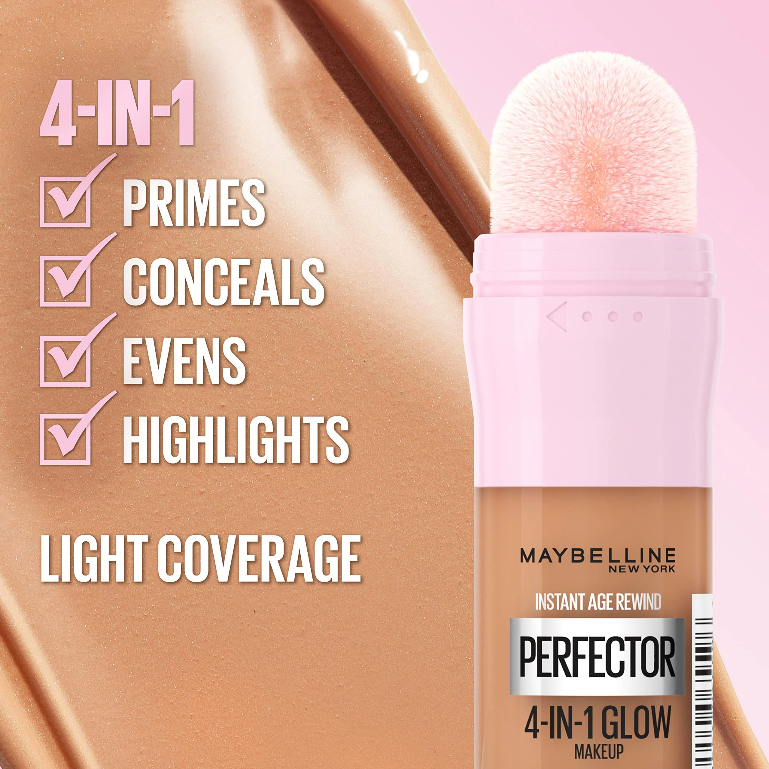 Maybelline New York Instant Age Rewind Instant Perfector 4-In-1 Glow Makeup, Light - Image 4