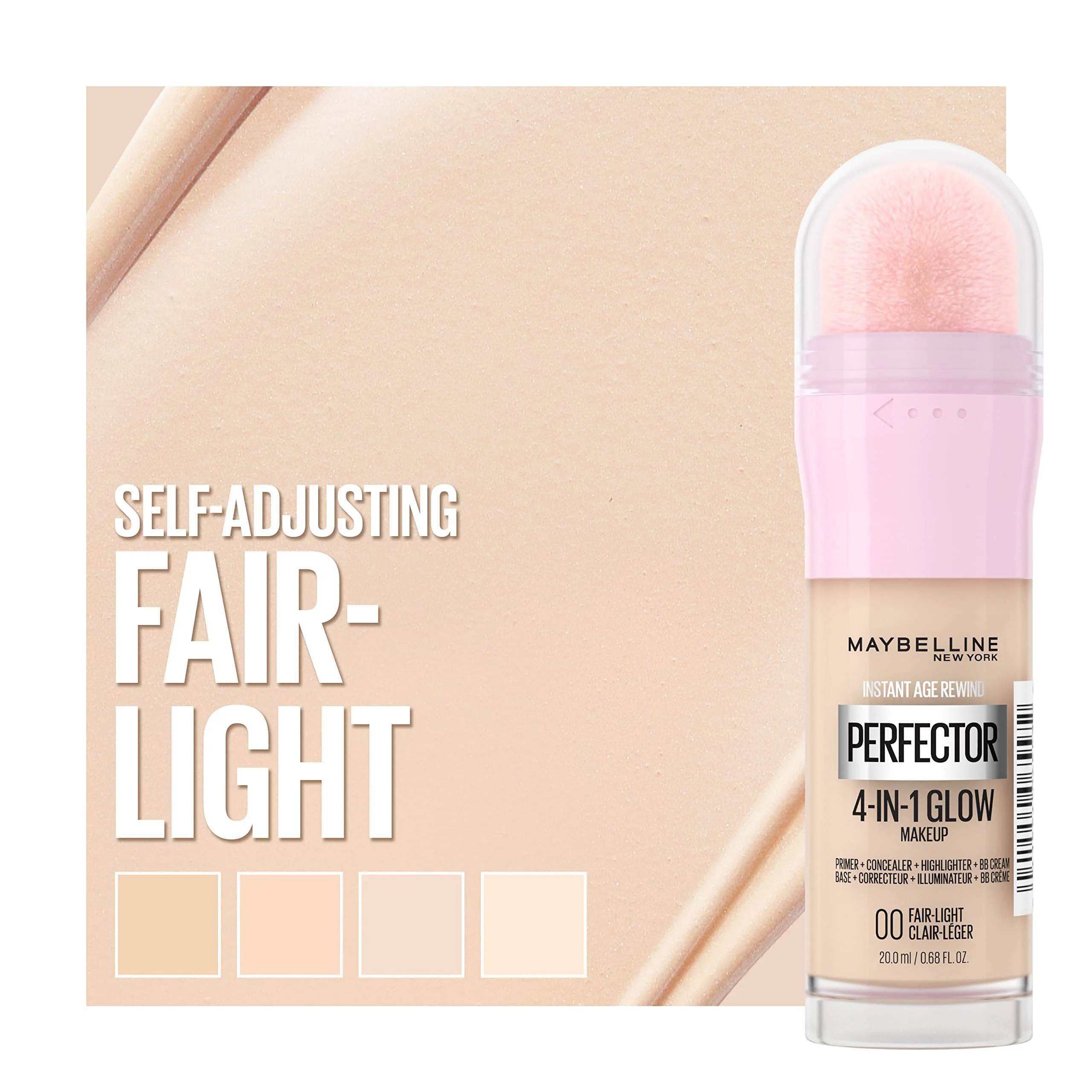 Maybelline New York Instant Age Rewind Instant Perfector 4-In-1 Glow Makeup - Primer, Concealer, Highlighter and BB Cream in 1, Fair/Light, 0.68 fl oz - Image 12